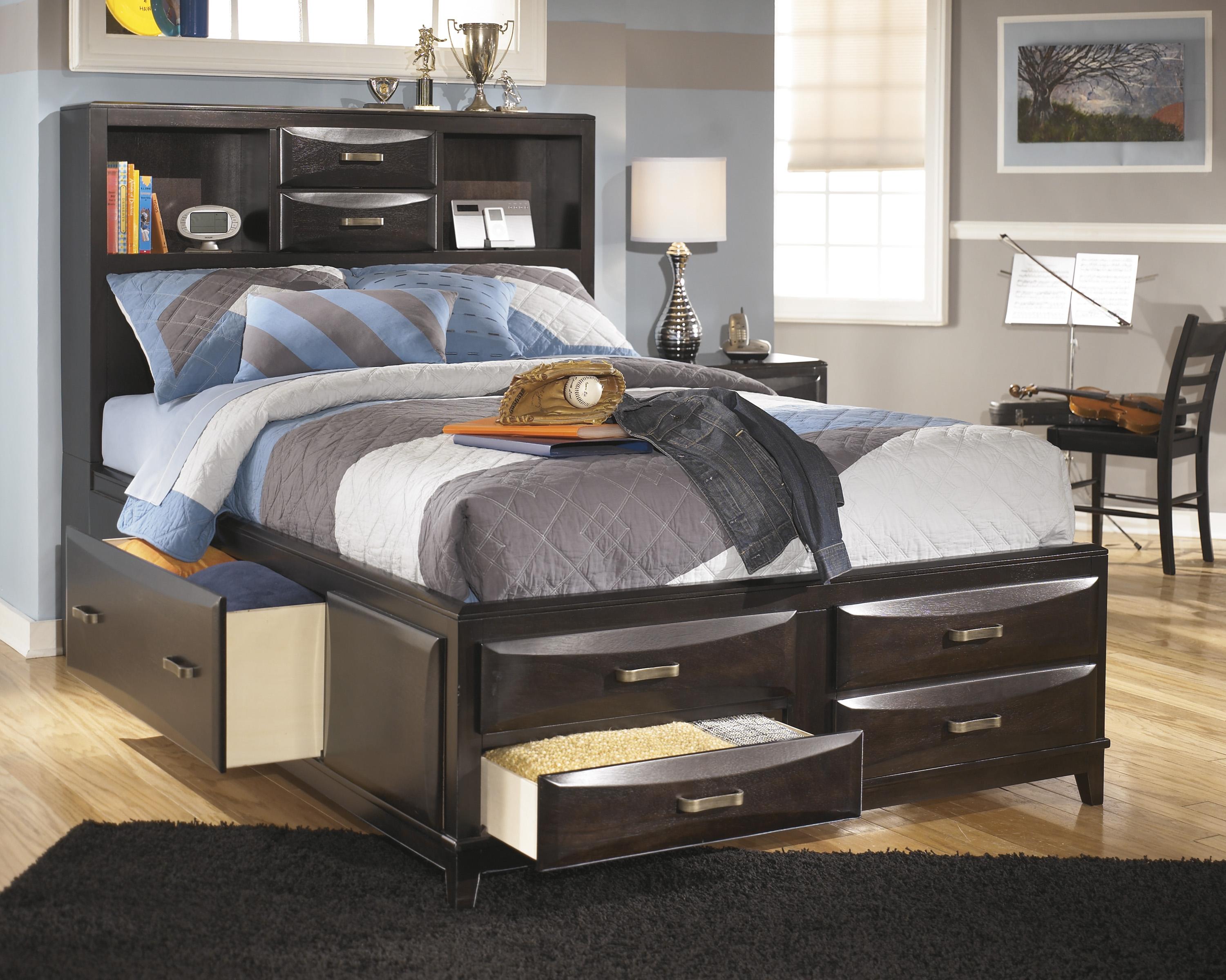 

    
Ashley Kira B473Y Full Size Storage Bed in Black
