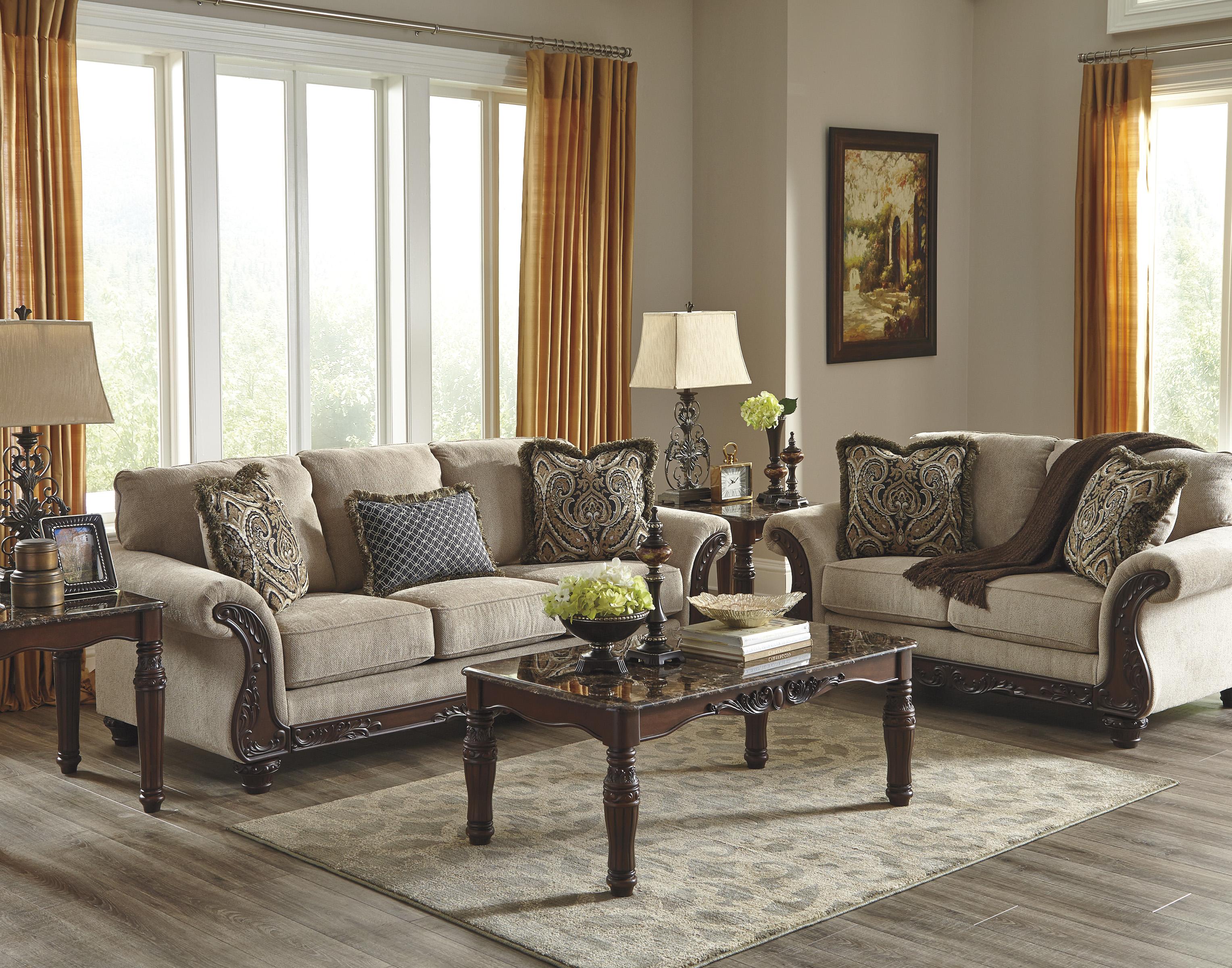 

    
Ashley Laytonsville 2 Piece Living Room Set in Pebble

