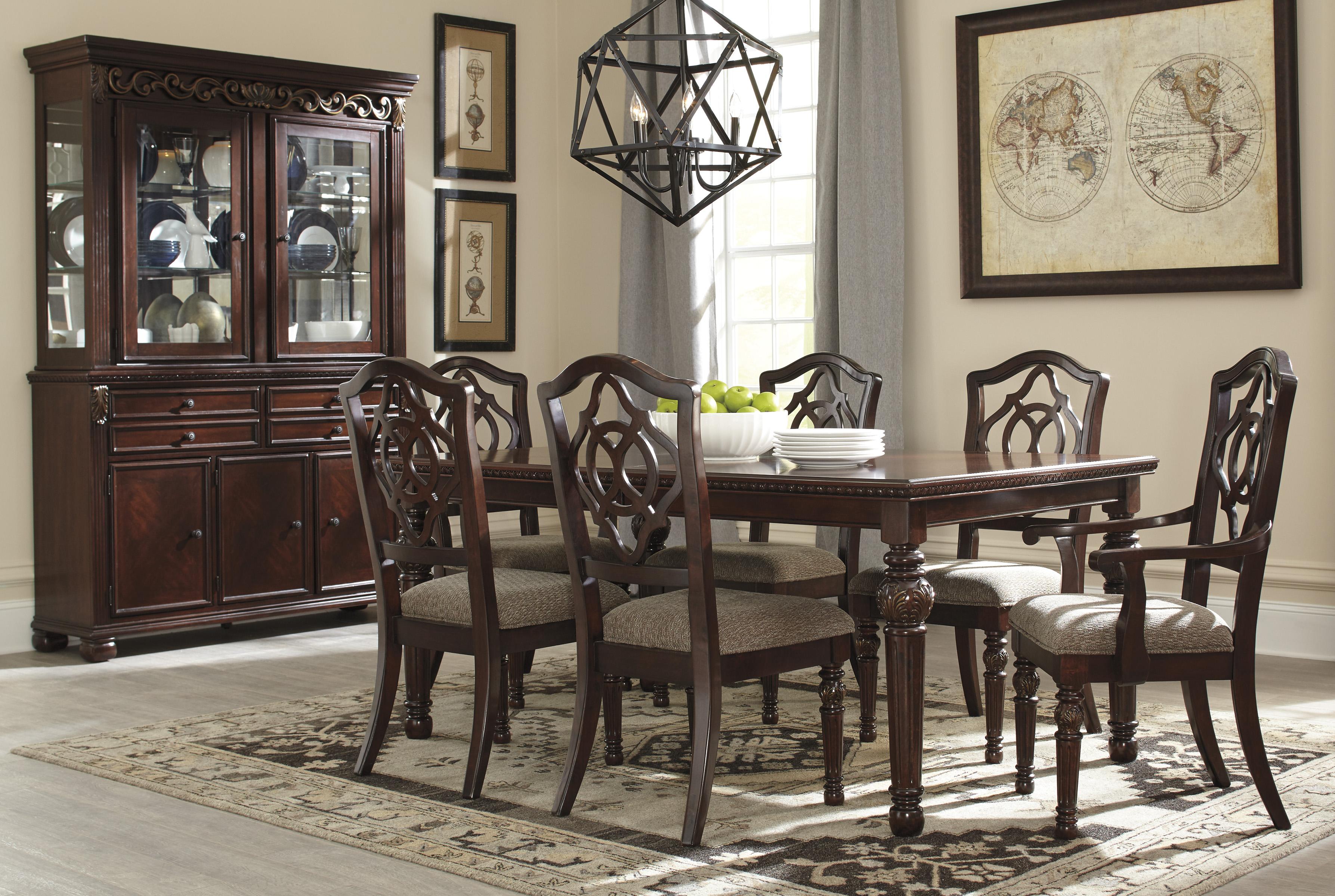 

    
Ashley Leahlyn D626 Dining Room Set 9pcs in Reddish Brown RECT Table
