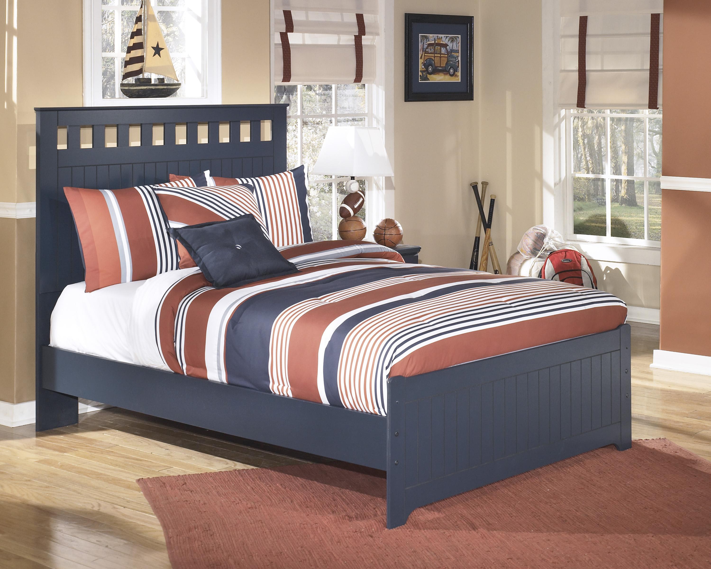 

    
Ashley Leo B103 Full Size Panel Bedroom Set 3pcs in Blue
