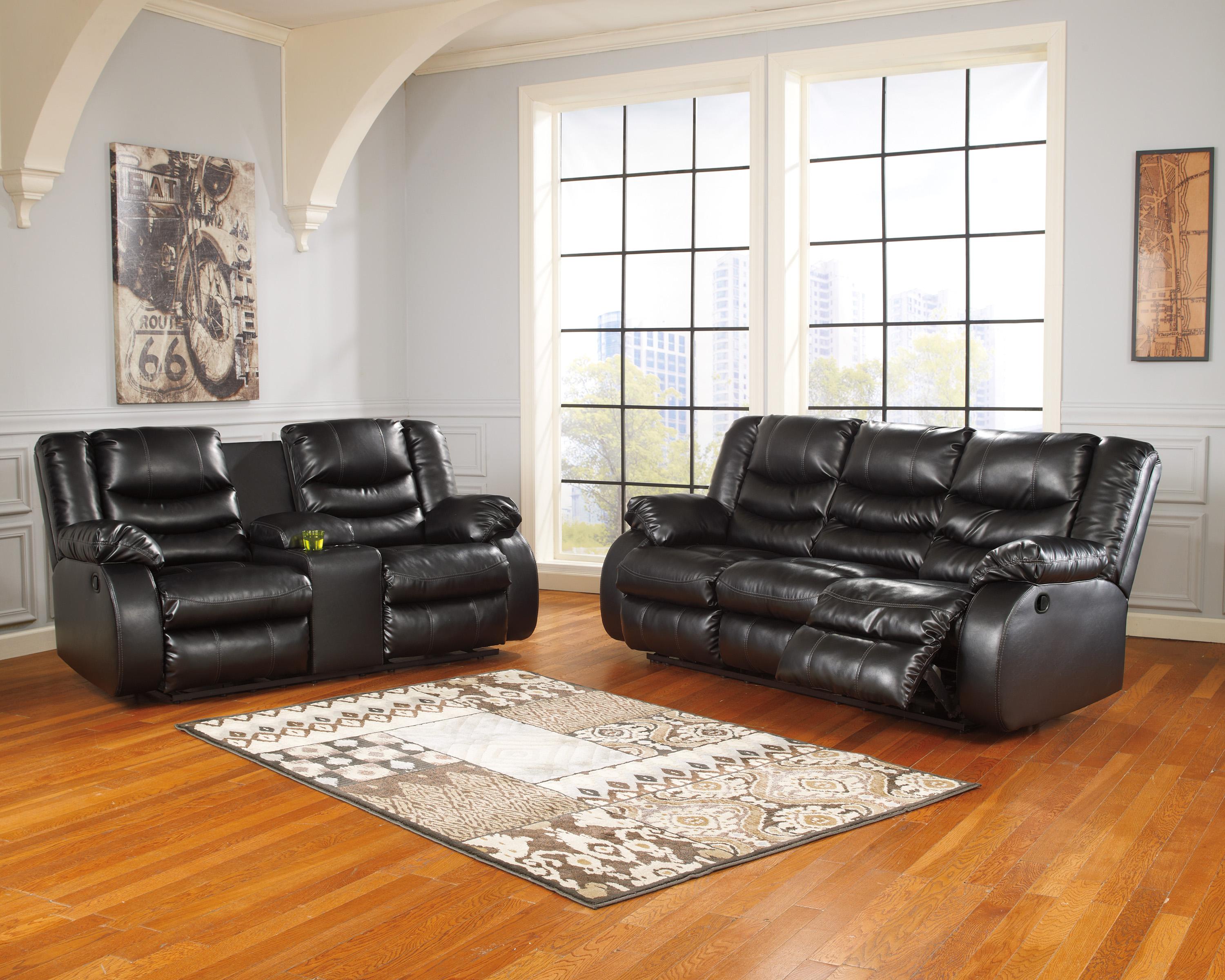 

    
Ashley Linebacker DuraBlend 2 Piece Living Room Set in Black 2387
