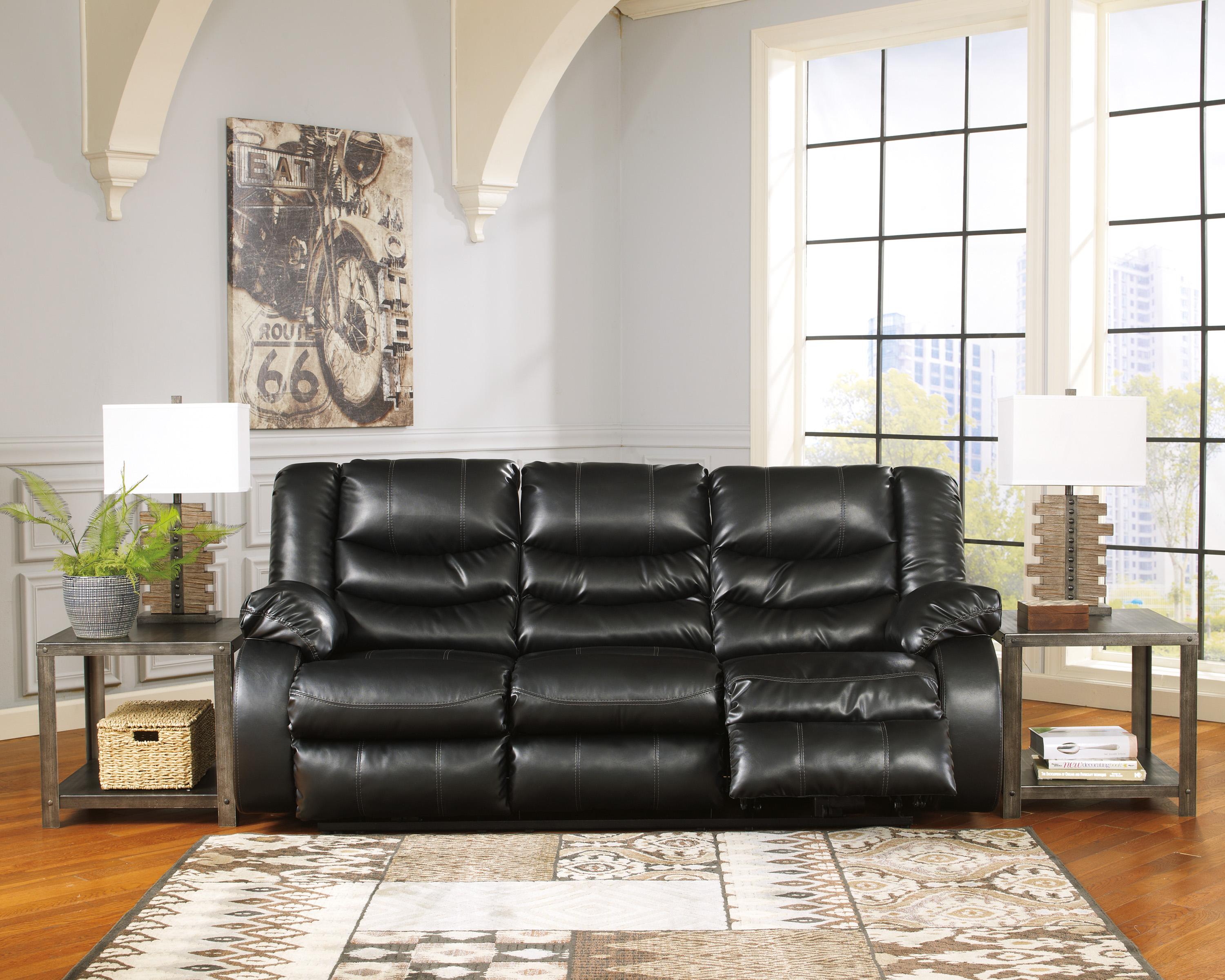 

    
Ashley Furniture Linebacker Reclining Living Room Set Black 95202-88-94-25-KIT
