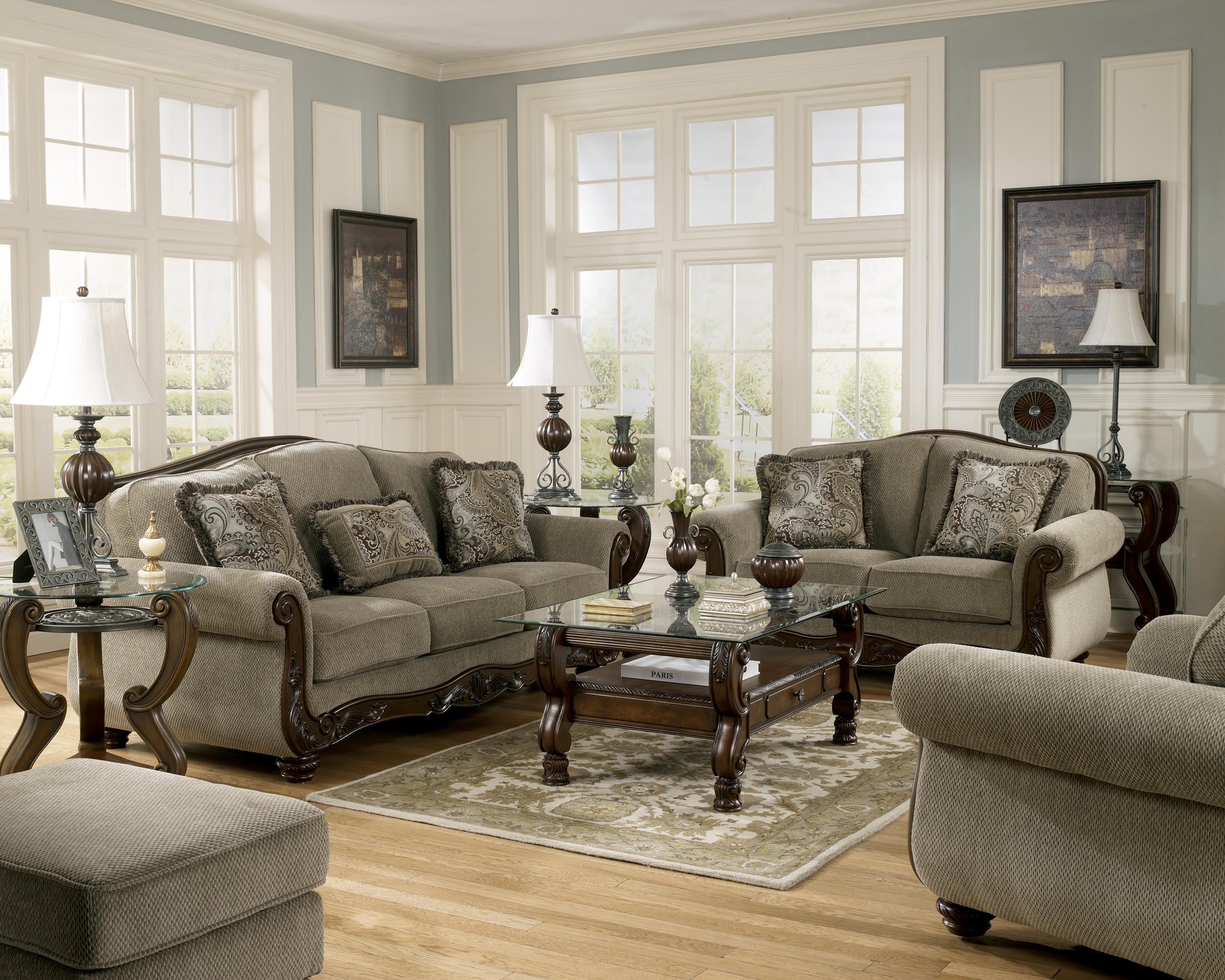 

    
Ashley Martinsburg 4 Piece Living Room Set in Meadow
