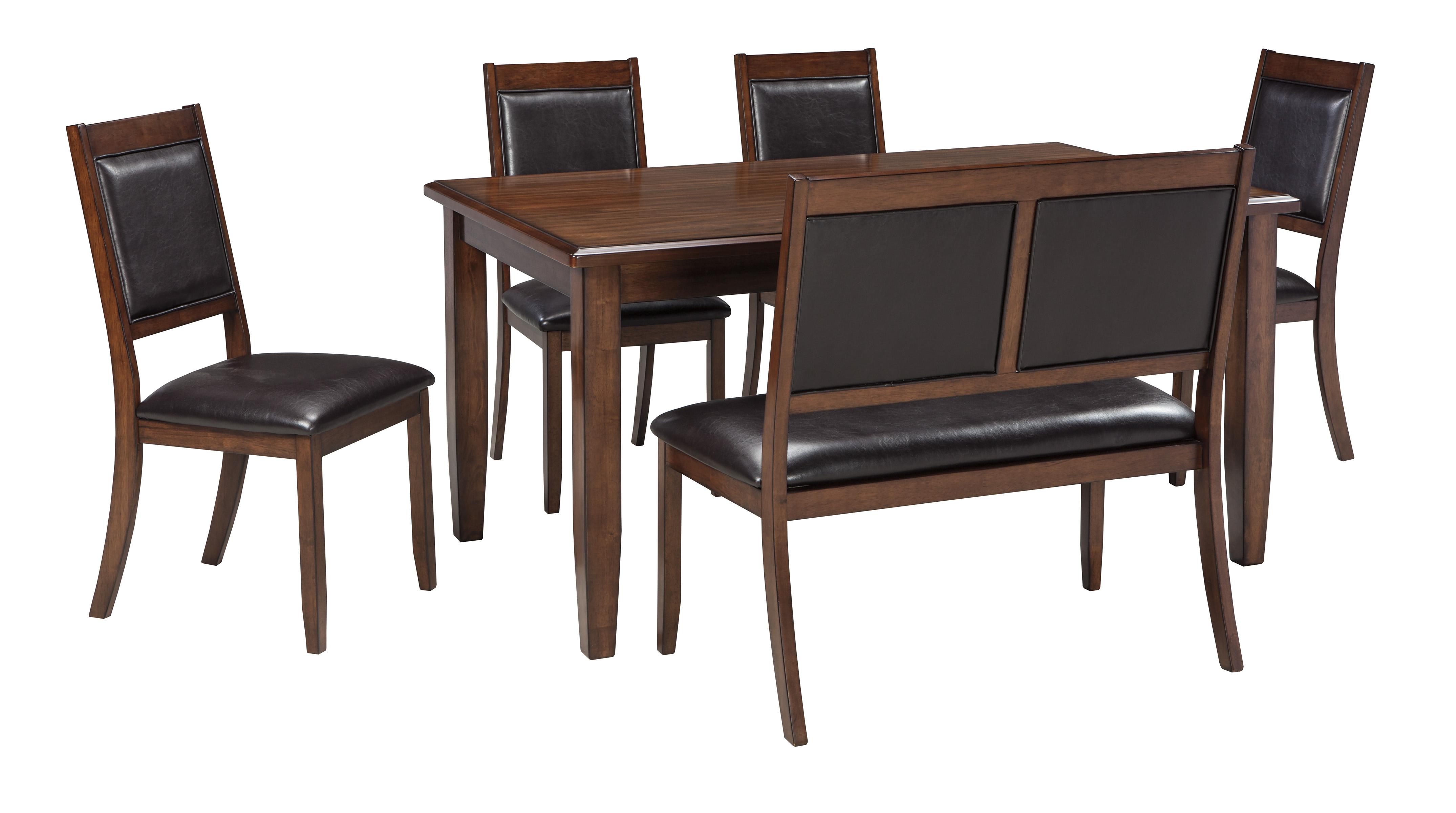

    
Ashley Meredy D395 Dining Room Set 6pcs in Brown
