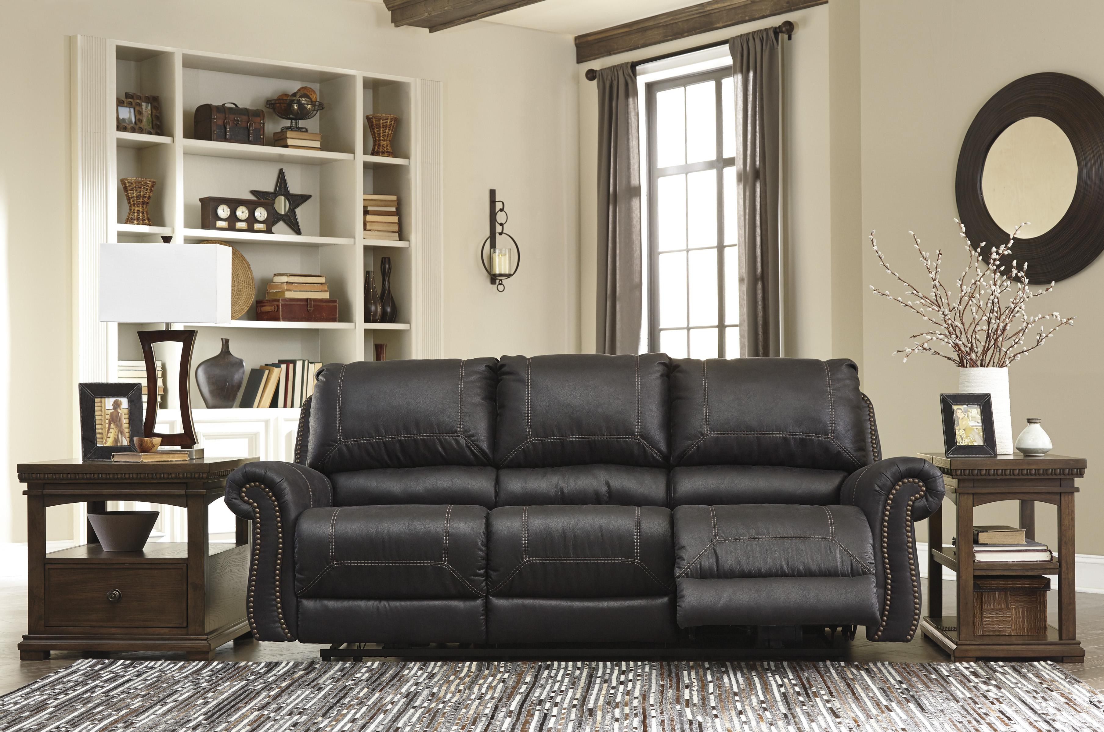 

                    
Ashley Furniture Milhaven Reclining Living Room Set Black Faux Leather Purchase 

