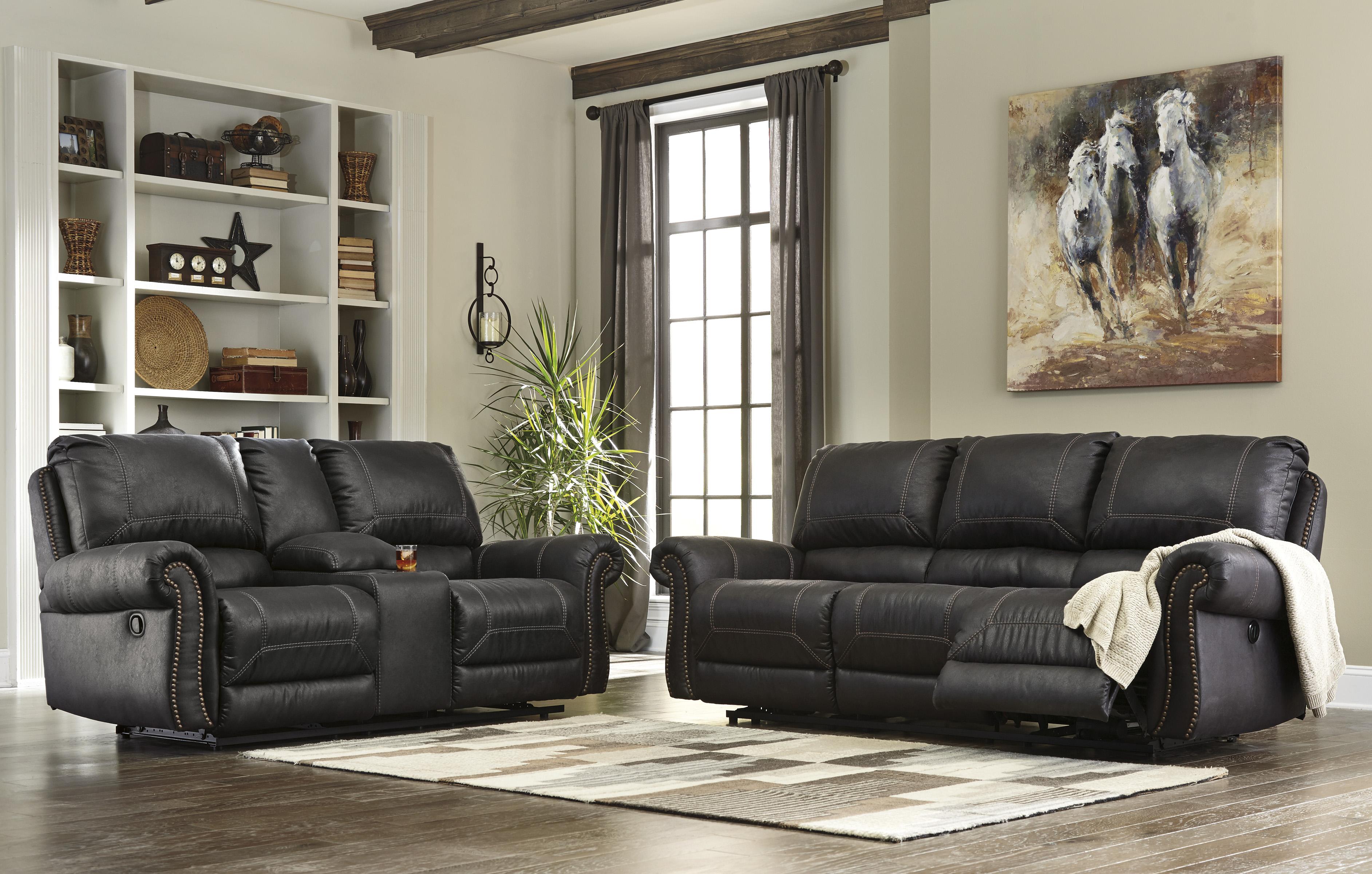

    
Ashley Milhaven 2 Piece Living Room Set in Black Non Power
