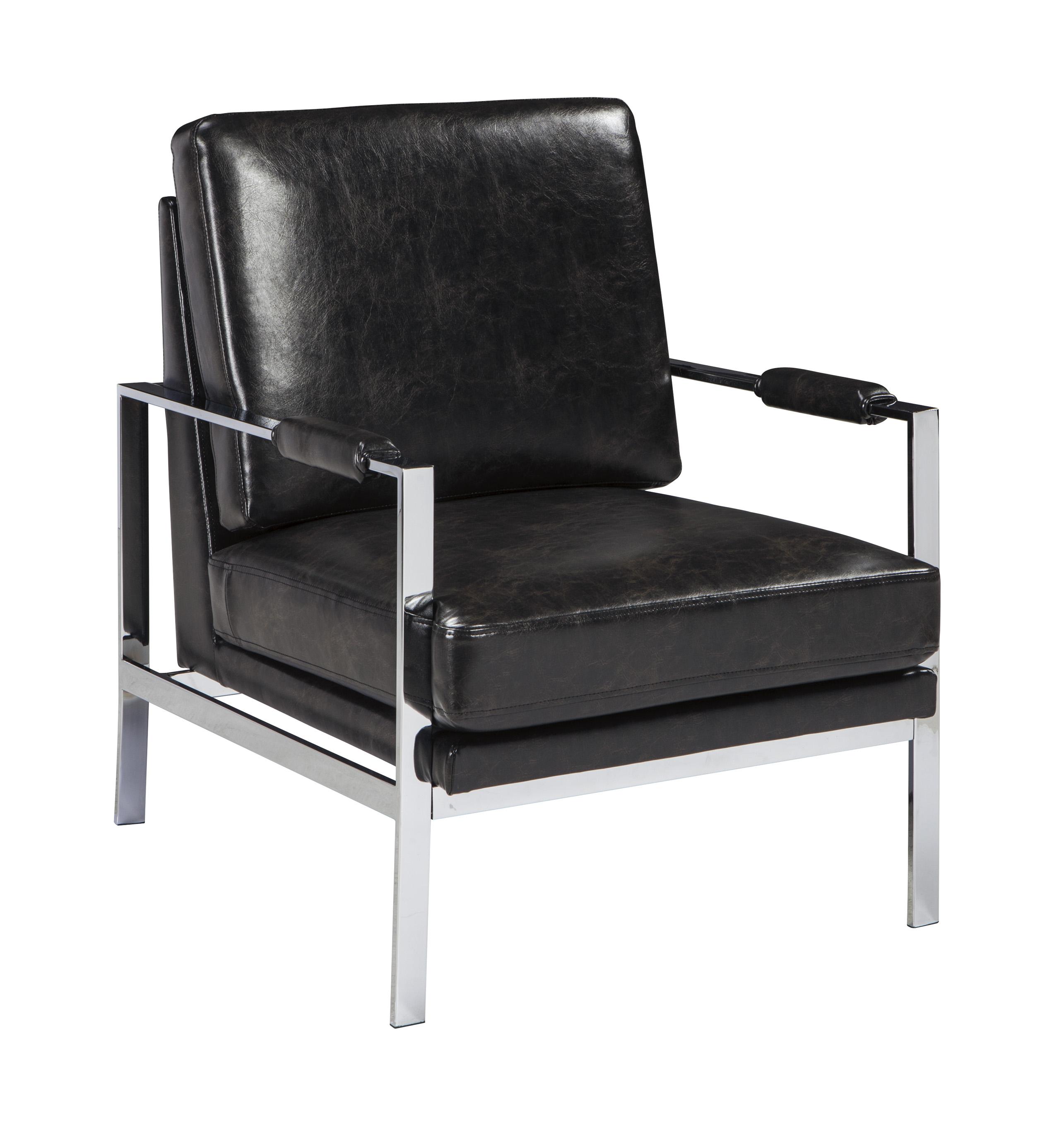 

    
Ashley Network A3000028 Accent Chair in Black Faux Leather
