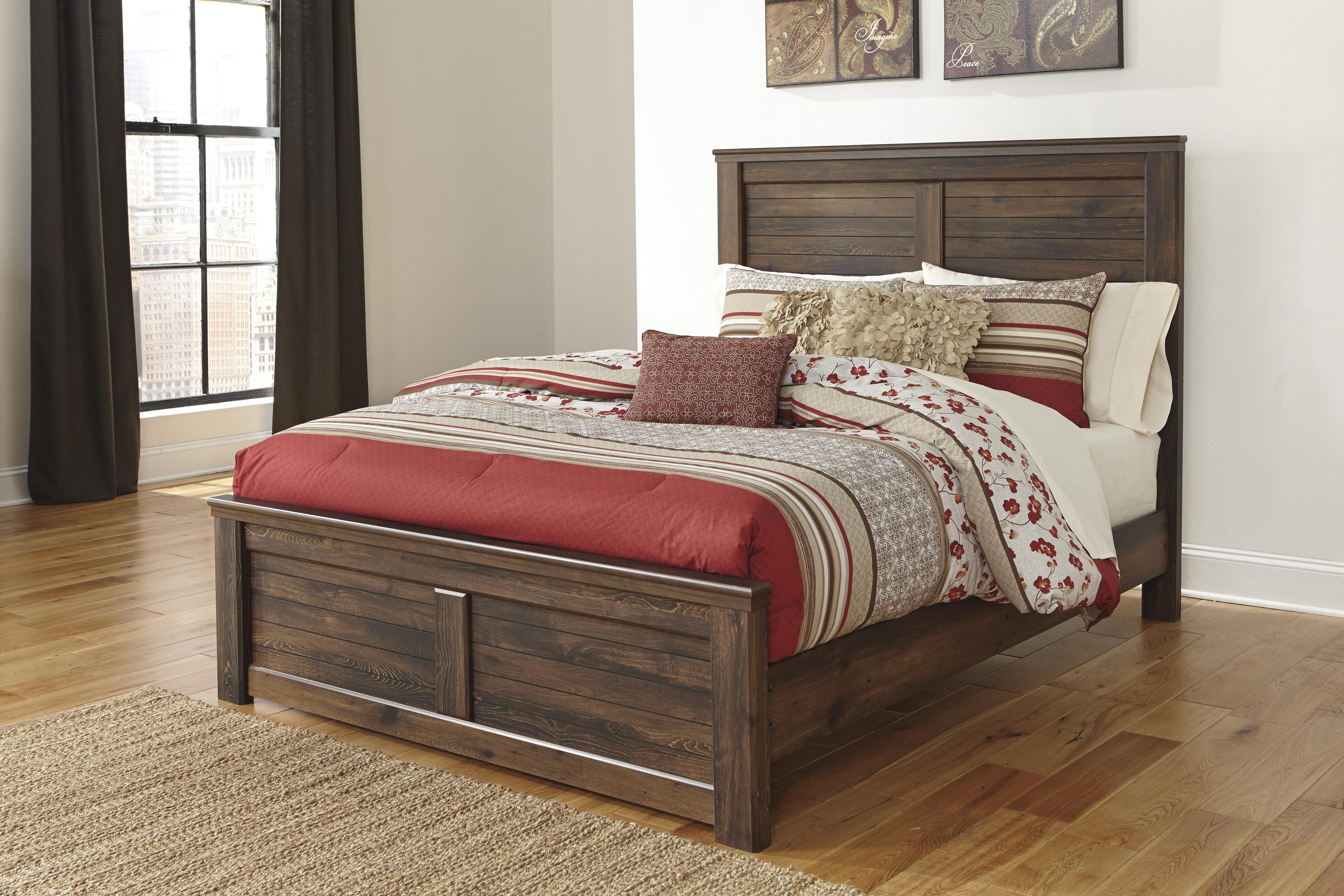 Ashley Quinden B246 King Size Panel Bedroom Set 5pcs In Dark Brown Buy Online On Ny Furniture