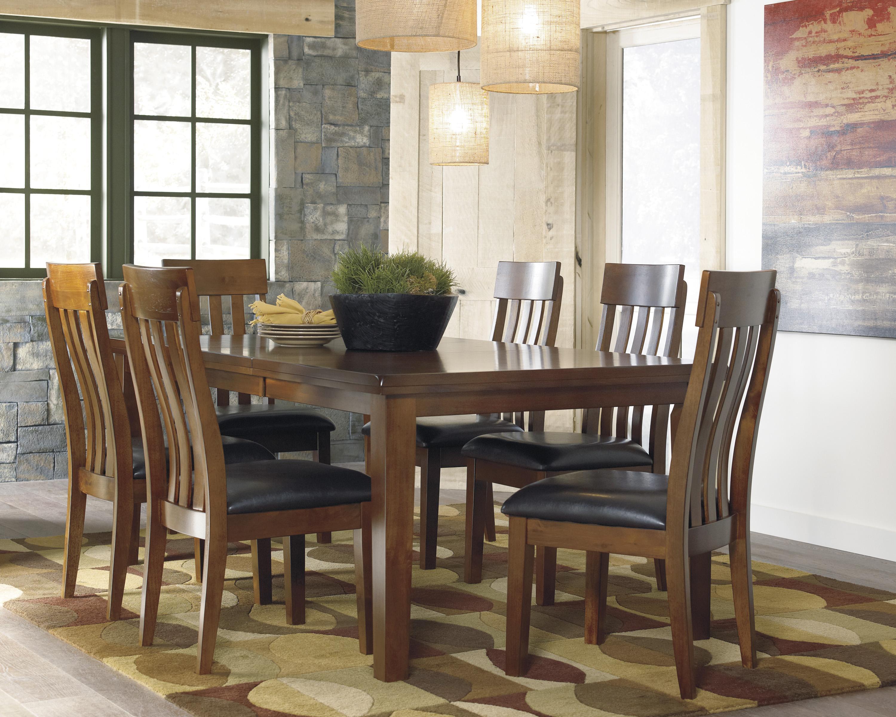 

    
Ashley Ralene D594 Dining Room Set 7pcs in Medium Brown Planked Table
