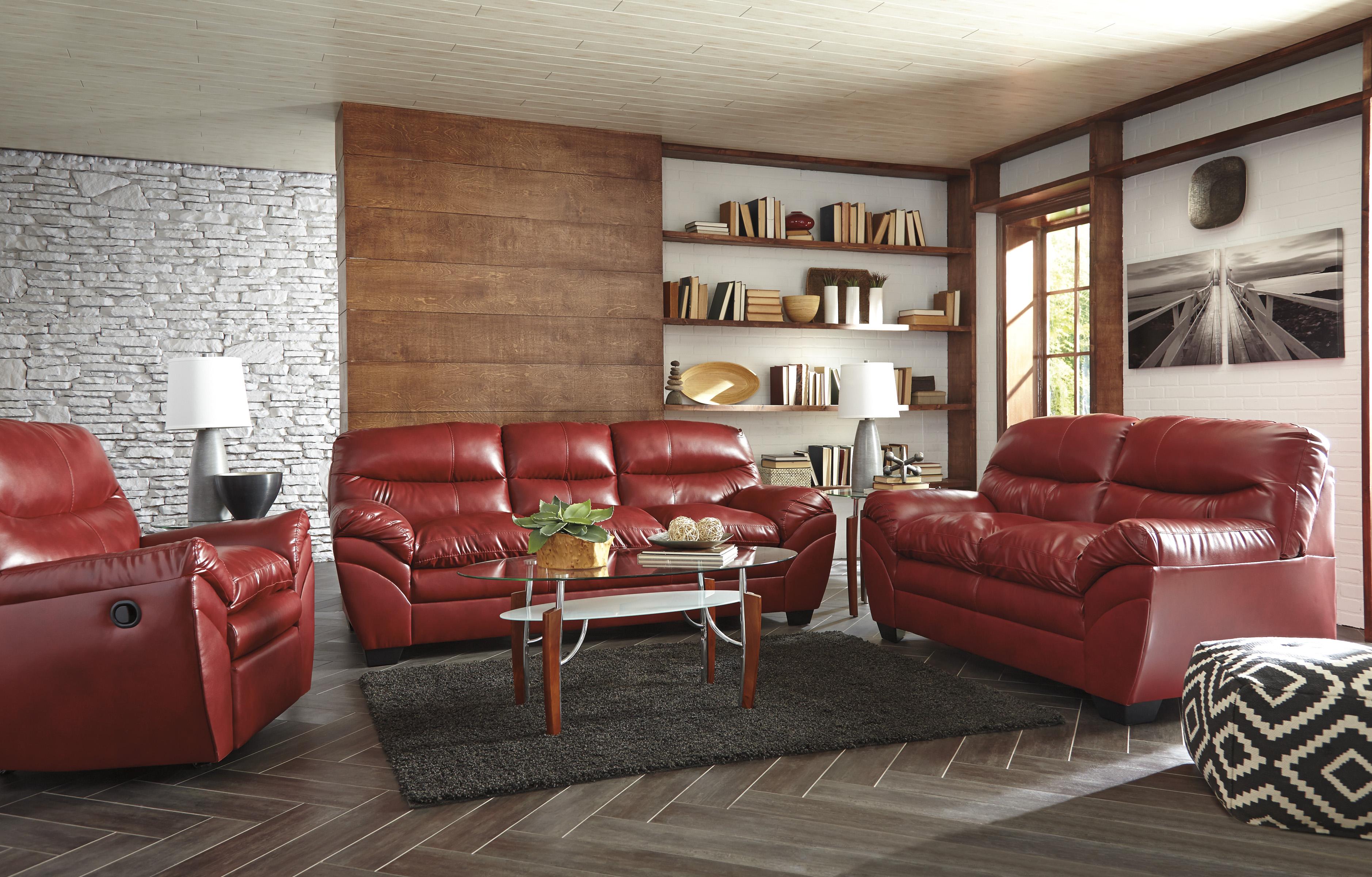 

    
Ashley Tassler DuraBlend 3Piece Living Room Set in Crimson
