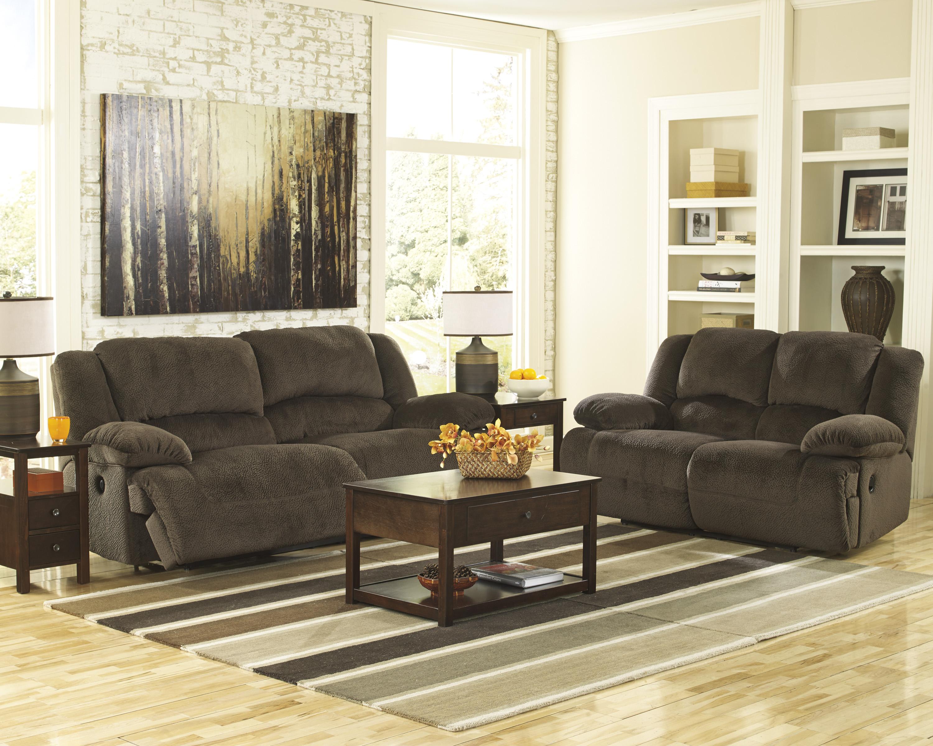 

    
Ashley Toletta 2 Piece Living Room Set in Chocolate Non Power Contemporary Style
