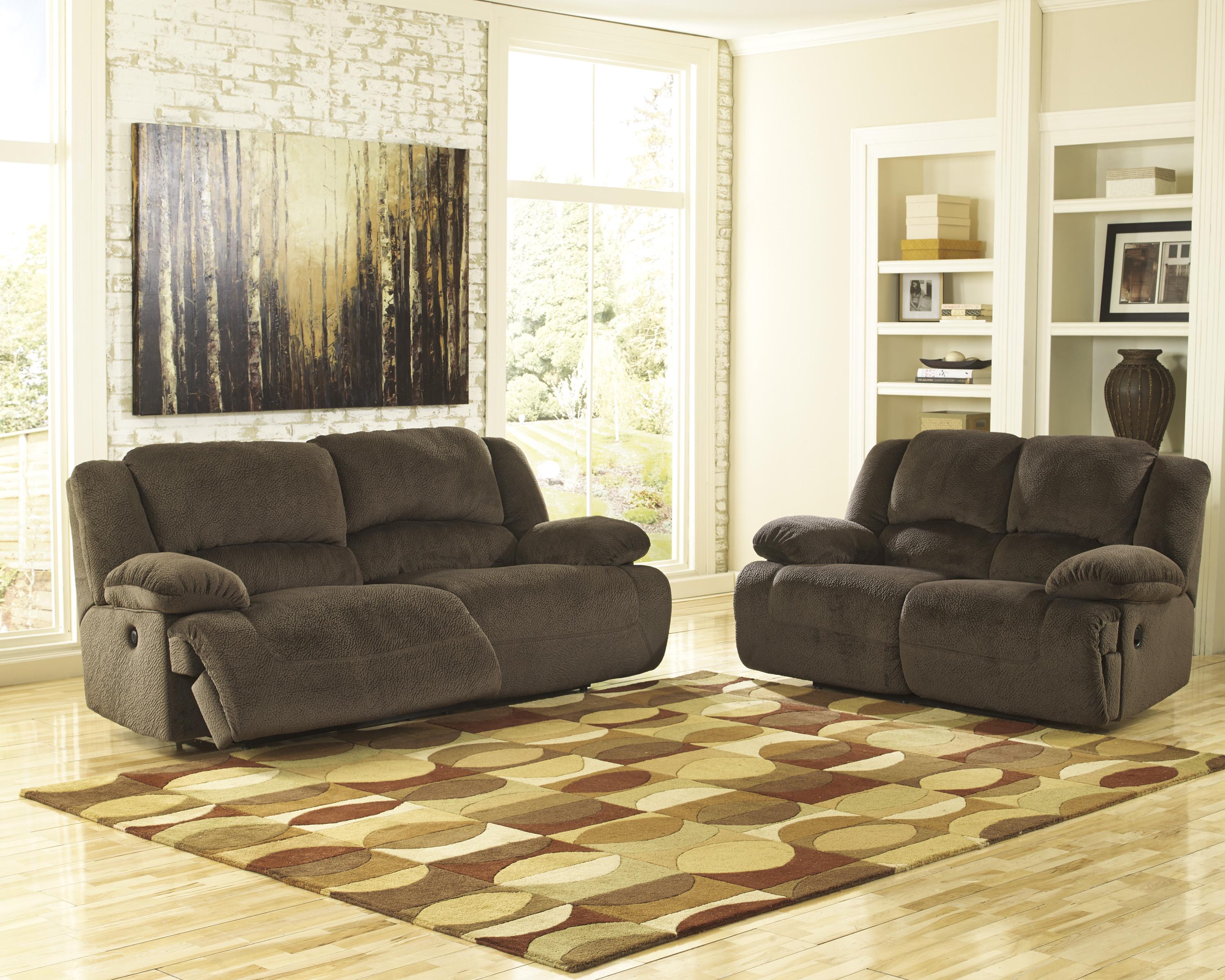 

    
Ashley Toletta 2pcs Living Room Set in Chocolate with Power Contemporary Style

