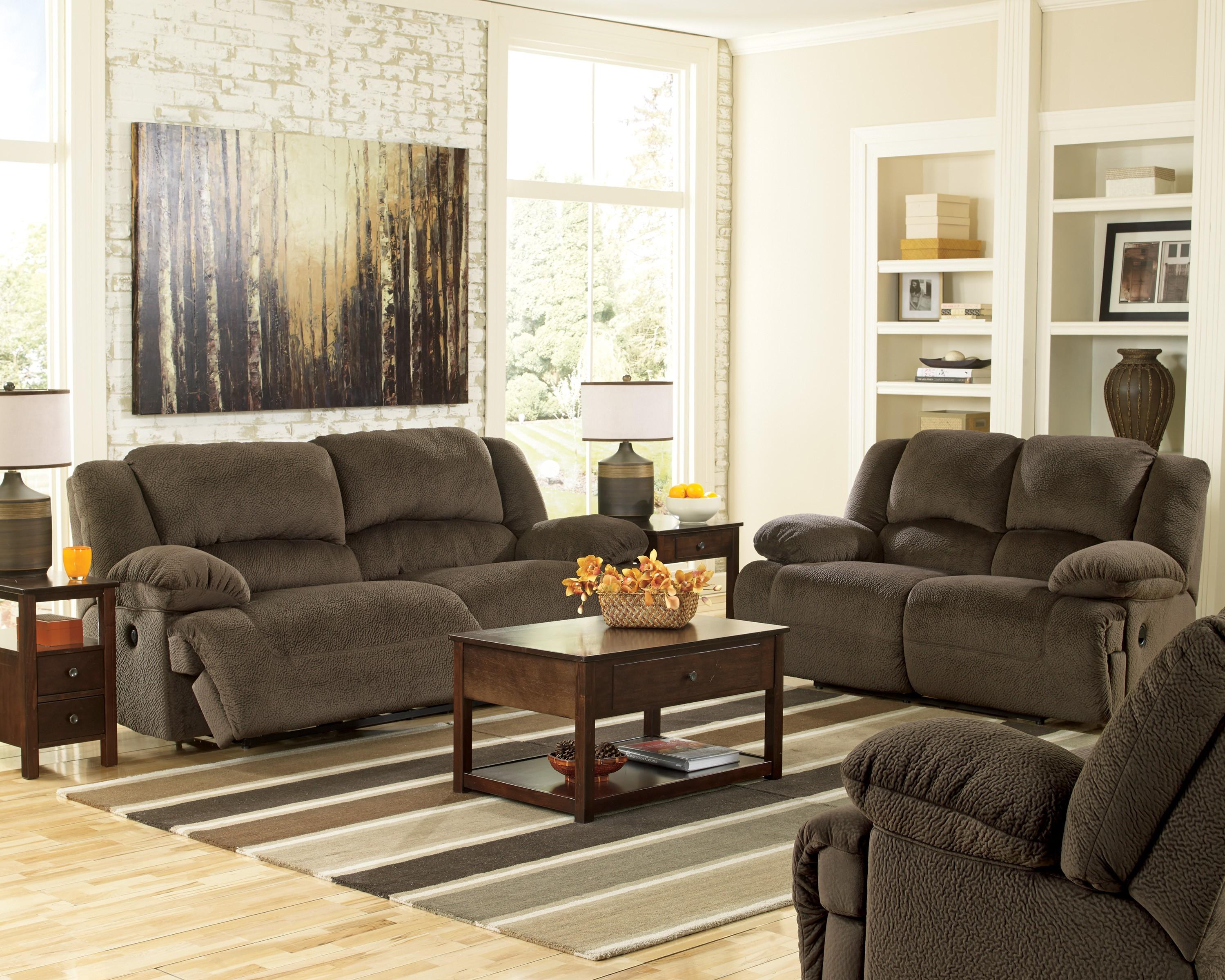 

    
Ashley Toletta 3 Piece Living Room Set in Chocolate Non Power Contemporary Style
