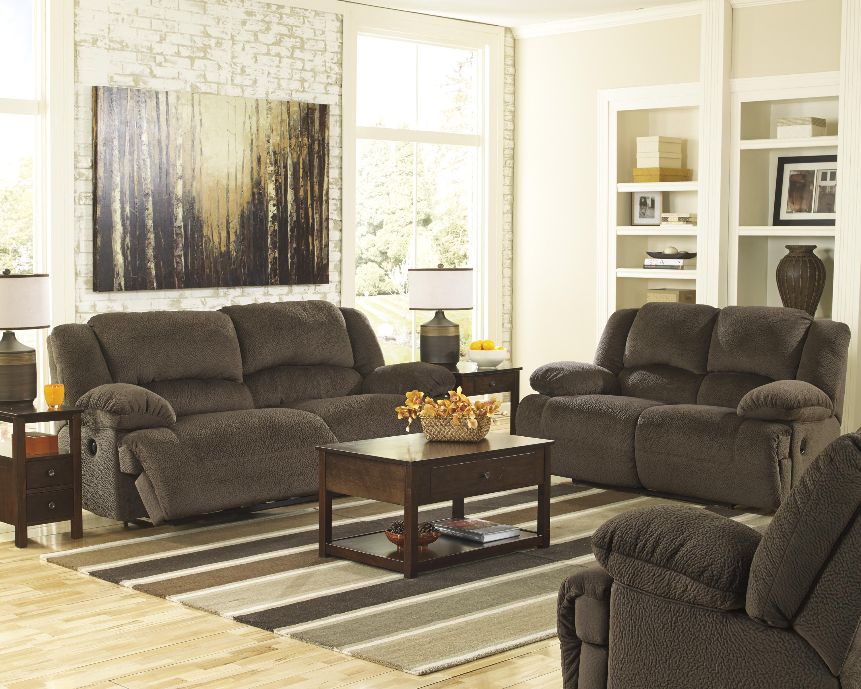 

    
Ashley Toletta 3pcs Living Room Set in Chocolate with Power Contemporary Style
