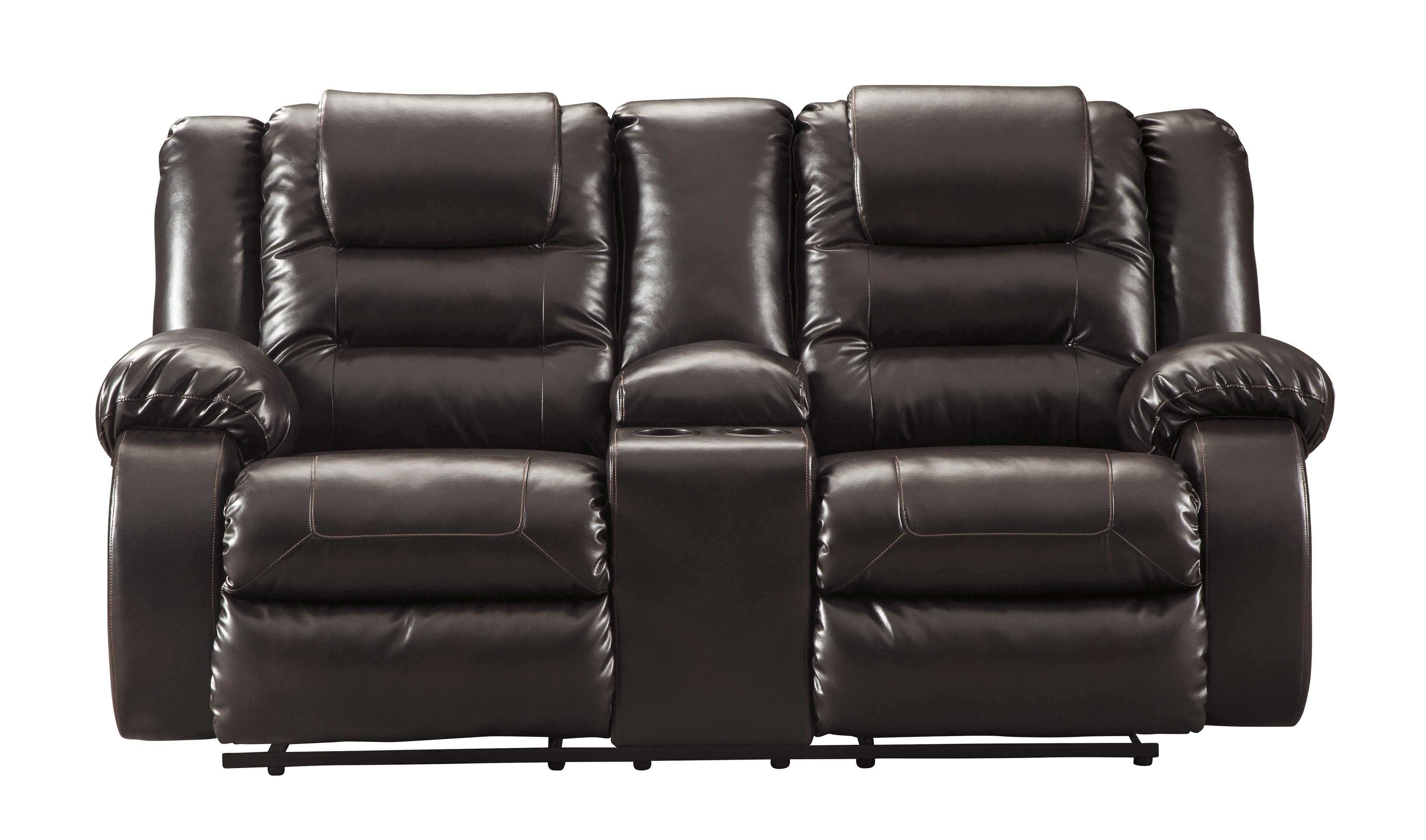 

    
79307-88-94-Set-2 Reclining Sofa Set 2Pcs Chocolate Faux Leather Contemporary Ashley Vacherie
