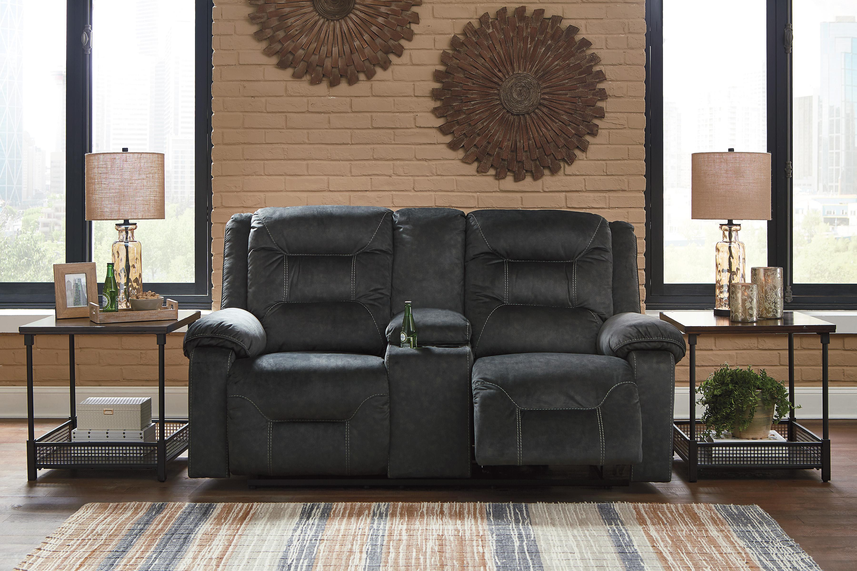 

                    
Ashley Furniture Waldheim Reclining Living Room Set Gray Polyester Purchase 
