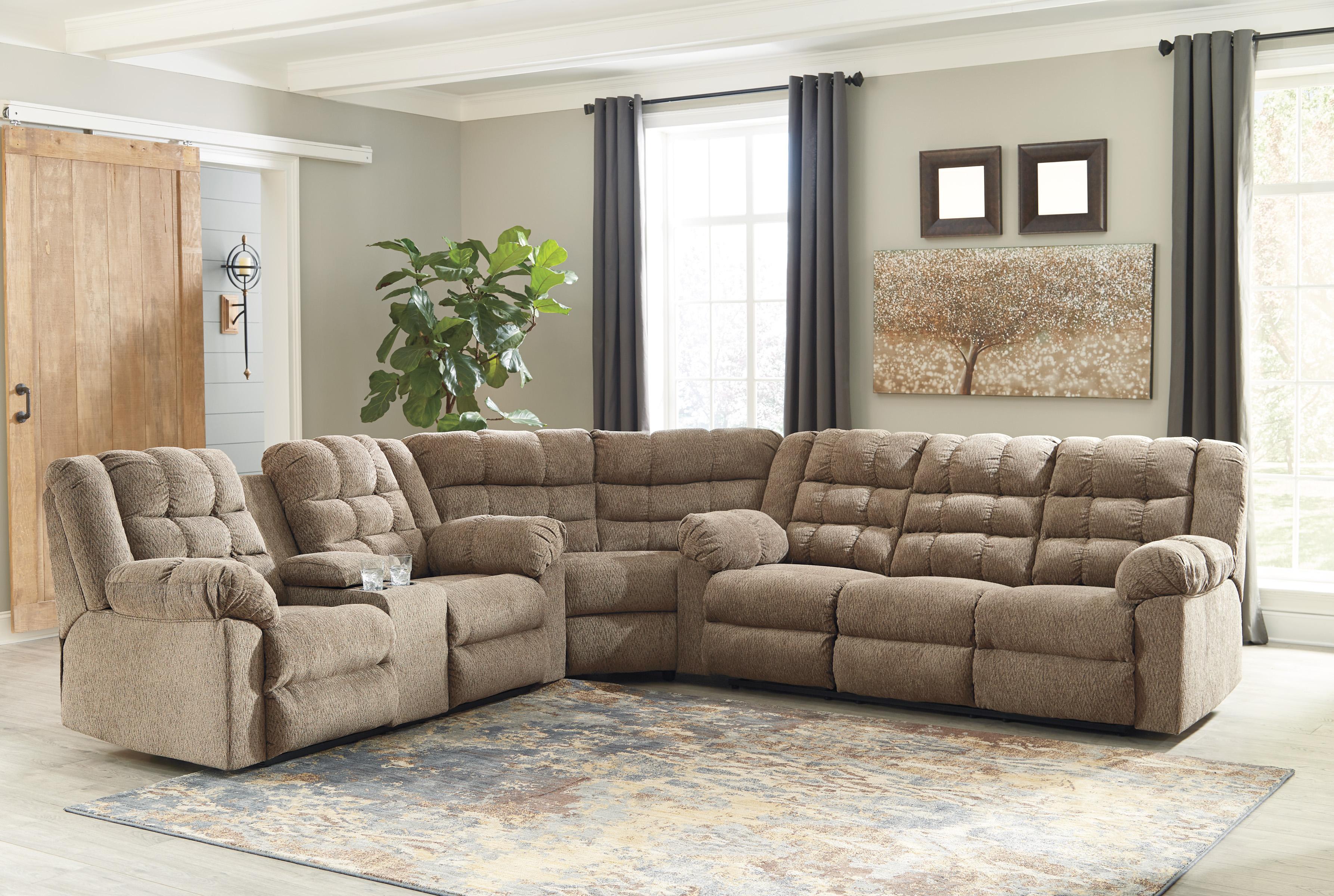 

    
Ashley Workhorse 58401 Sectional Set 3pcs in Cocoa
