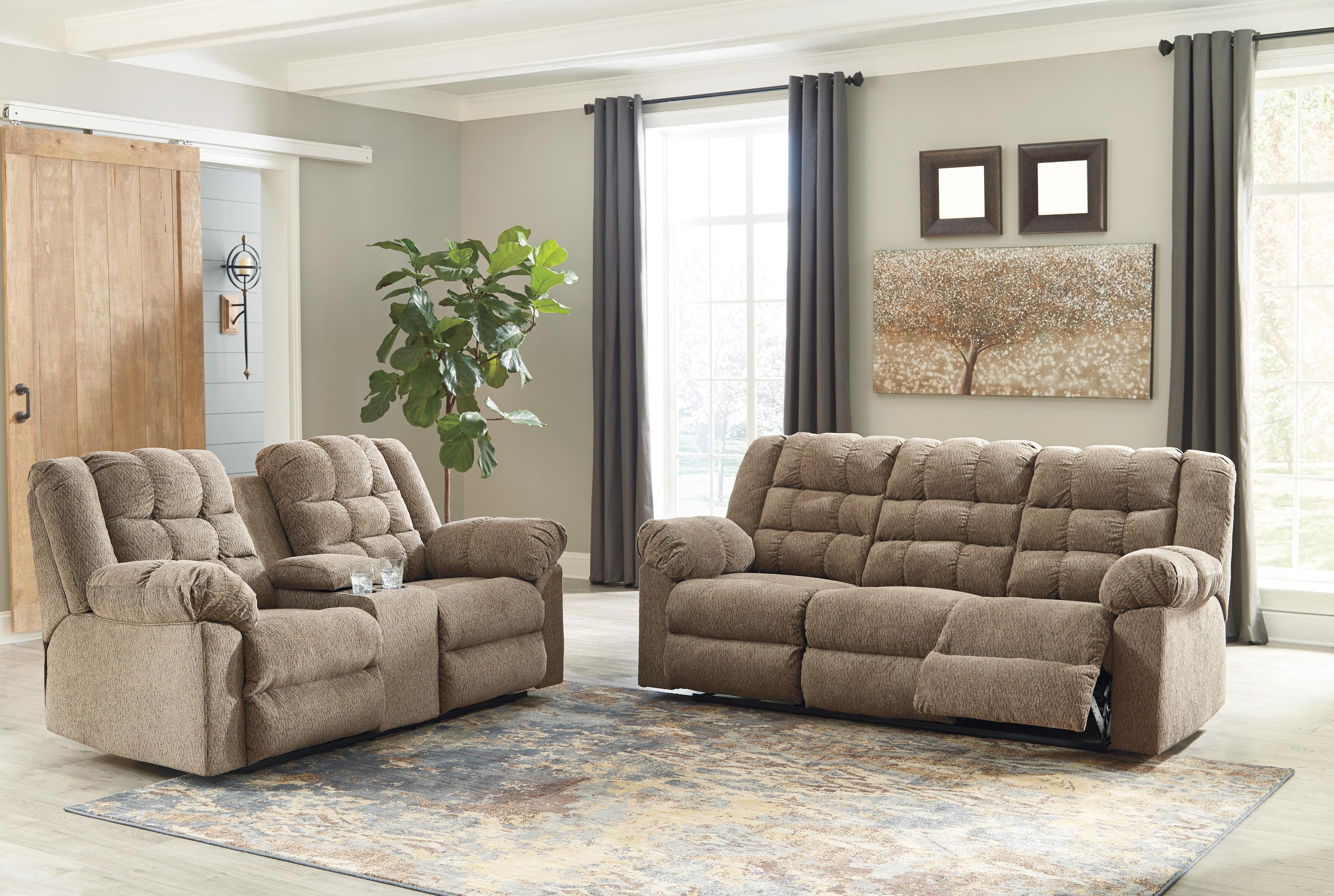 

                    
Ashley Furniture Workhorse Reclining Living Room Set Cocoa Fabric Purchase 
