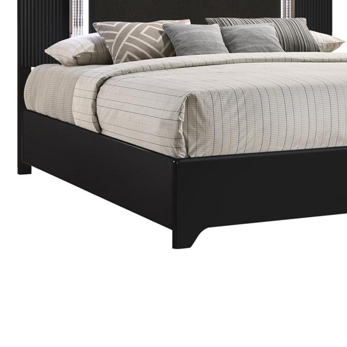

    
ASPEN-BLACK-KB ASPEN  Modern Deco Black Finish w/ LED King Size Bed Global USA
