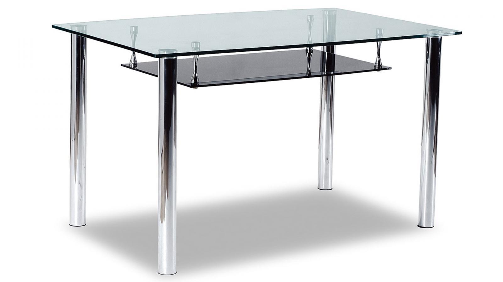 

    
At Home USA 102S Dining Table in Clear Glass Top Contemporary Style
