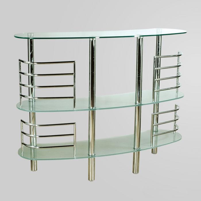 

    
At Home USA 90982 Bar Table in Clear Glass Top Contemporary Style
