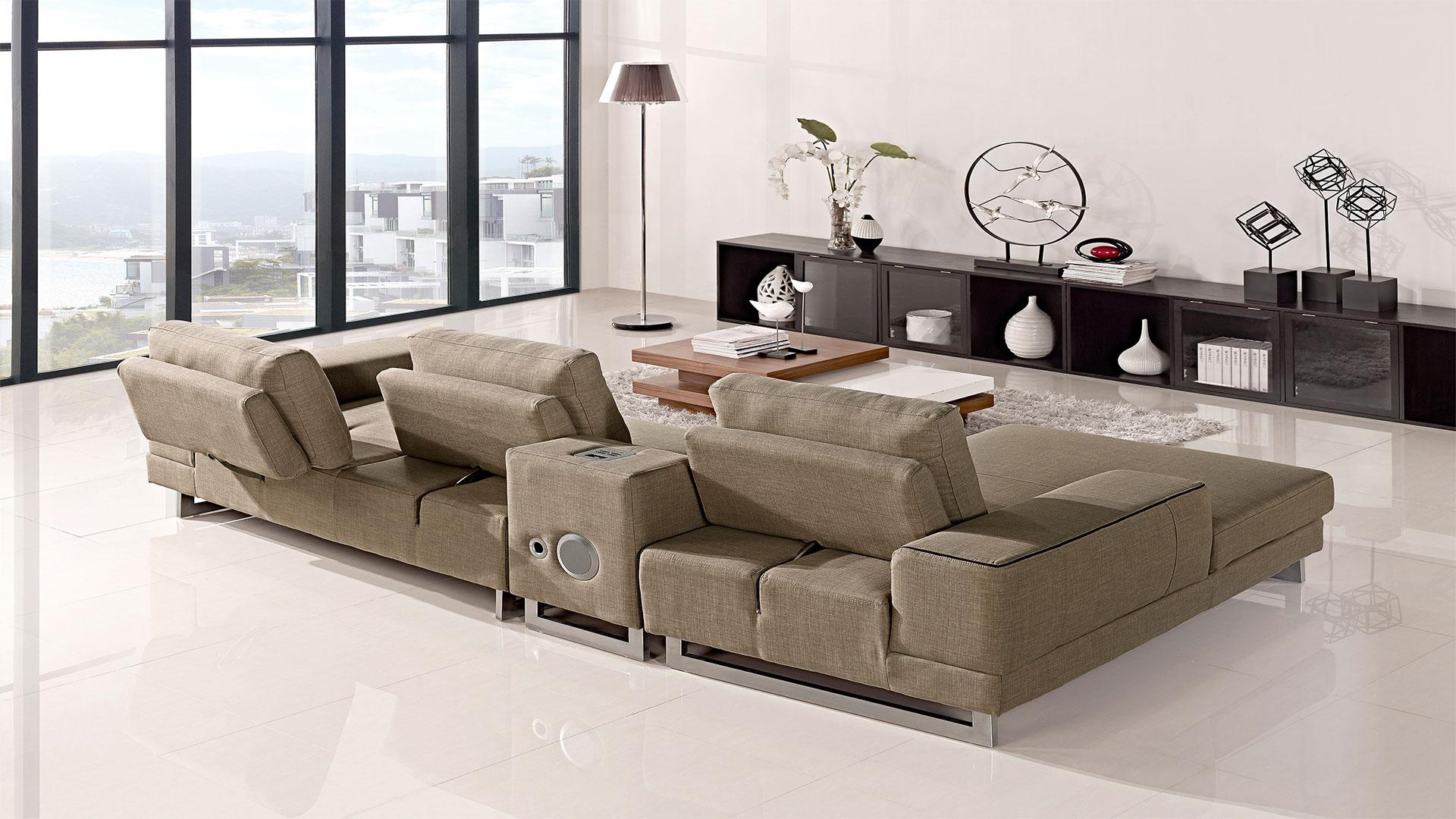 

    
At Home USA Adele Ultra Modern Beige Fabric Sectional Sofa Contemporary LEFT
