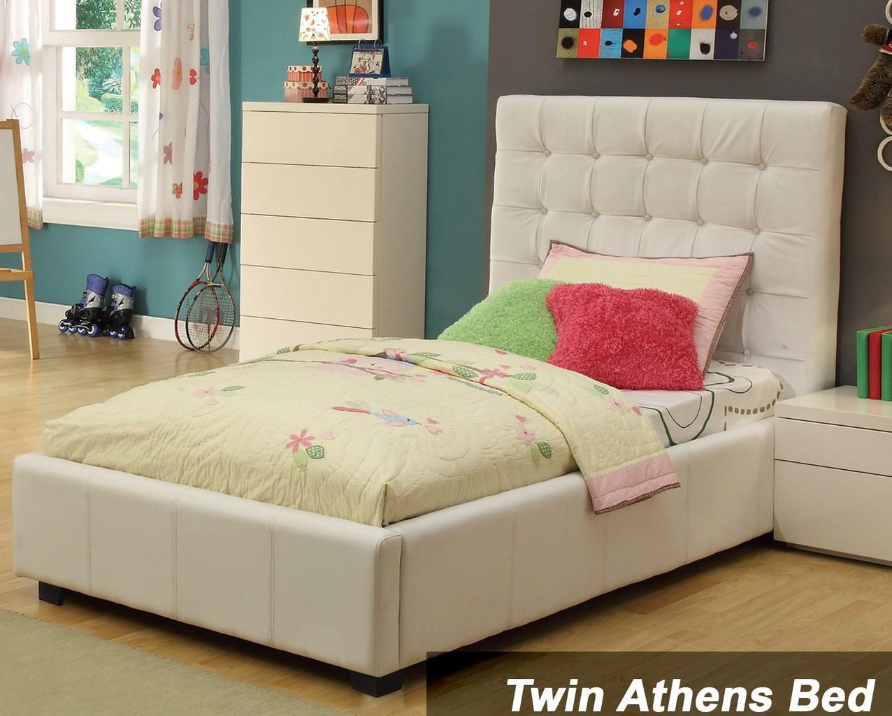 

    
At Home USA Athens White Twin Bed
