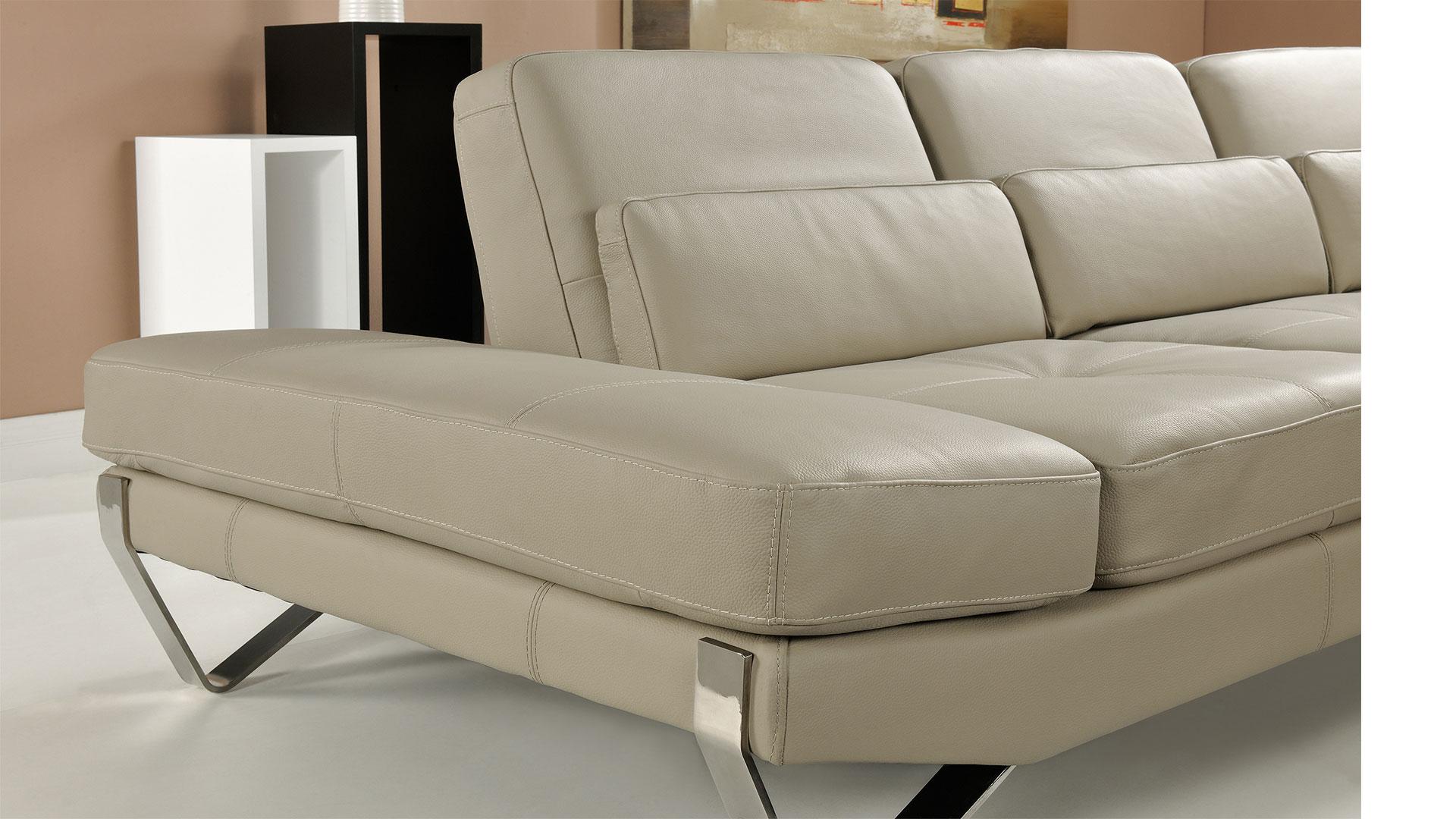 

    
At Home USA Bianca Beige Sectional Couch Italian Leather Contemporary Style
