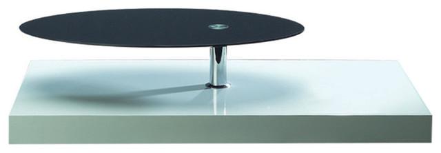 

    
At Home USA C7391 Coffe Table in Black Glass Top Contemporary Style
