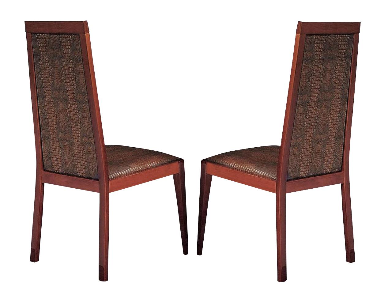 

    
At Home USA Caprice Glossy Walnut Ultra-Modern Dining Chairs Set 2P Contemporary
