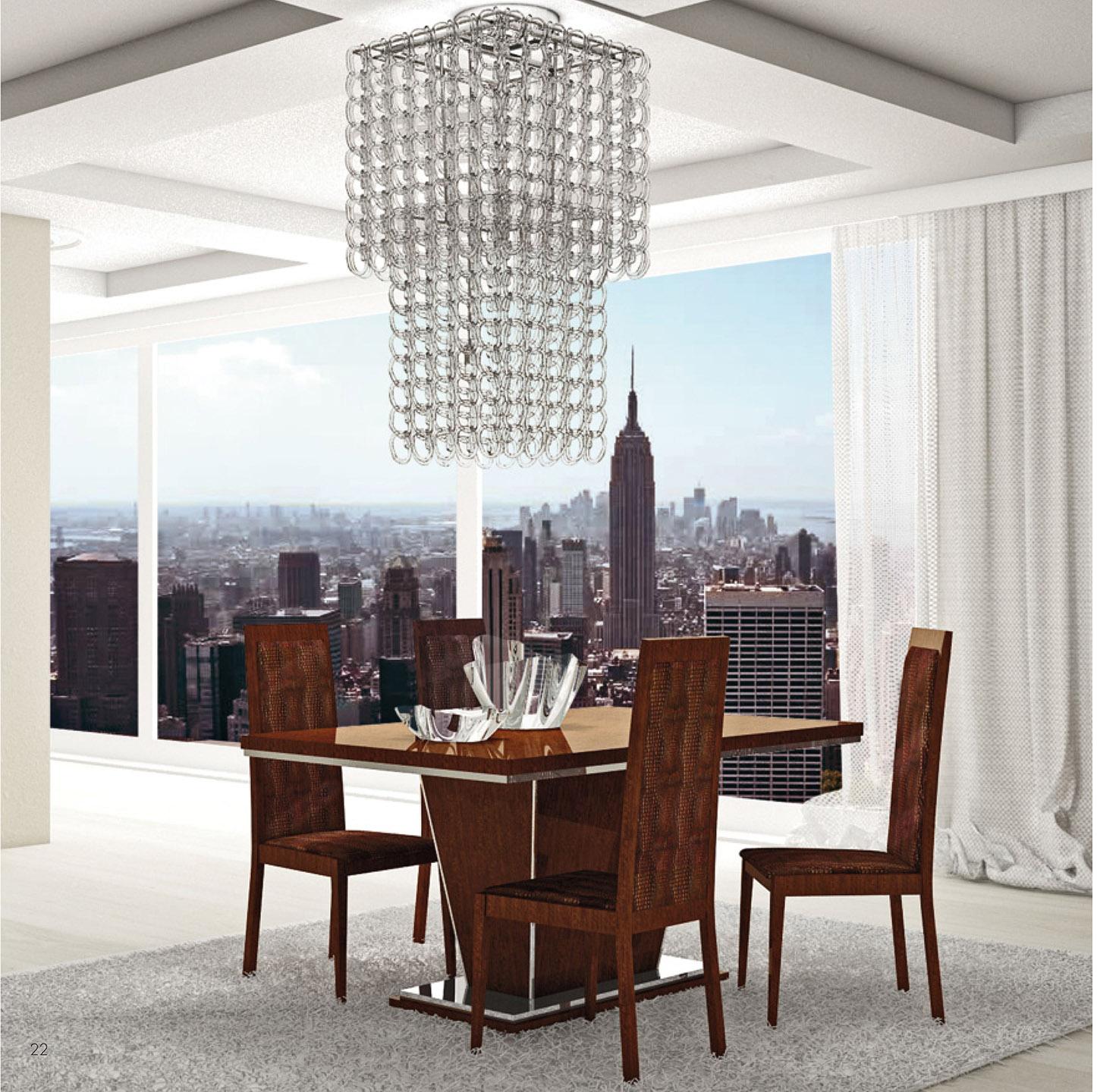 

    
At Home USA Caprice Glossy Walnut Luxury Ultra-Modern Dining Table Contemporary

