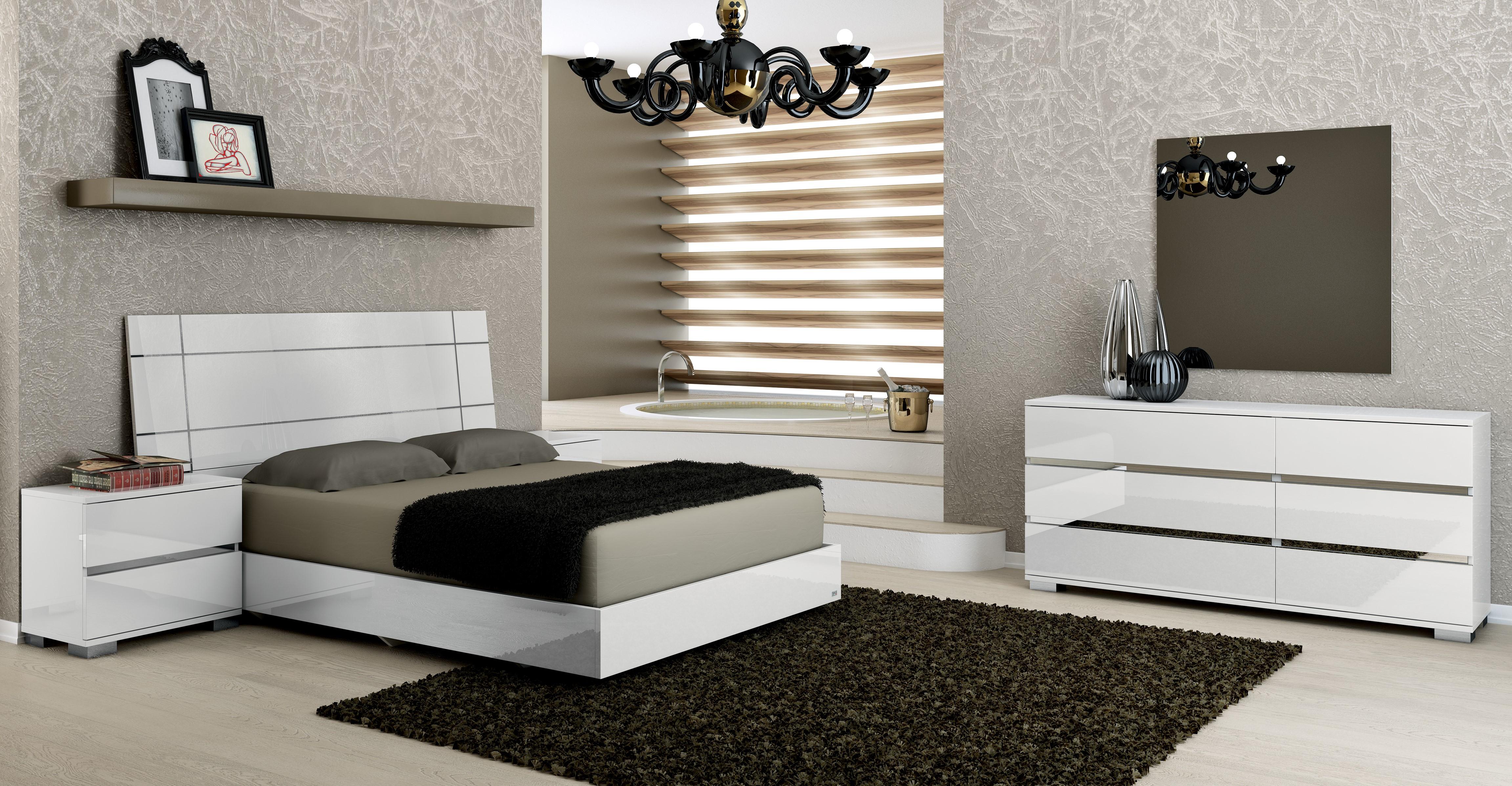 Contemporary Platform Bedroom Set Dream DREAM-WHITE-EK-Set-5 in White 