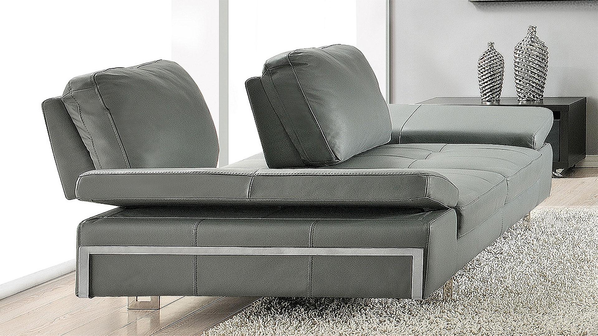 

    
At Home USA Gia Grey Luxury Italian Leather Ultra Modern Sofa Contemporary
