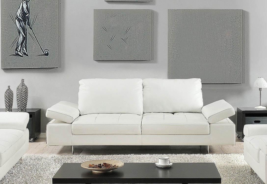 

    
At Home USA Gia White Luxury Italian Leather Ultra Modern Sofa Contemporary

