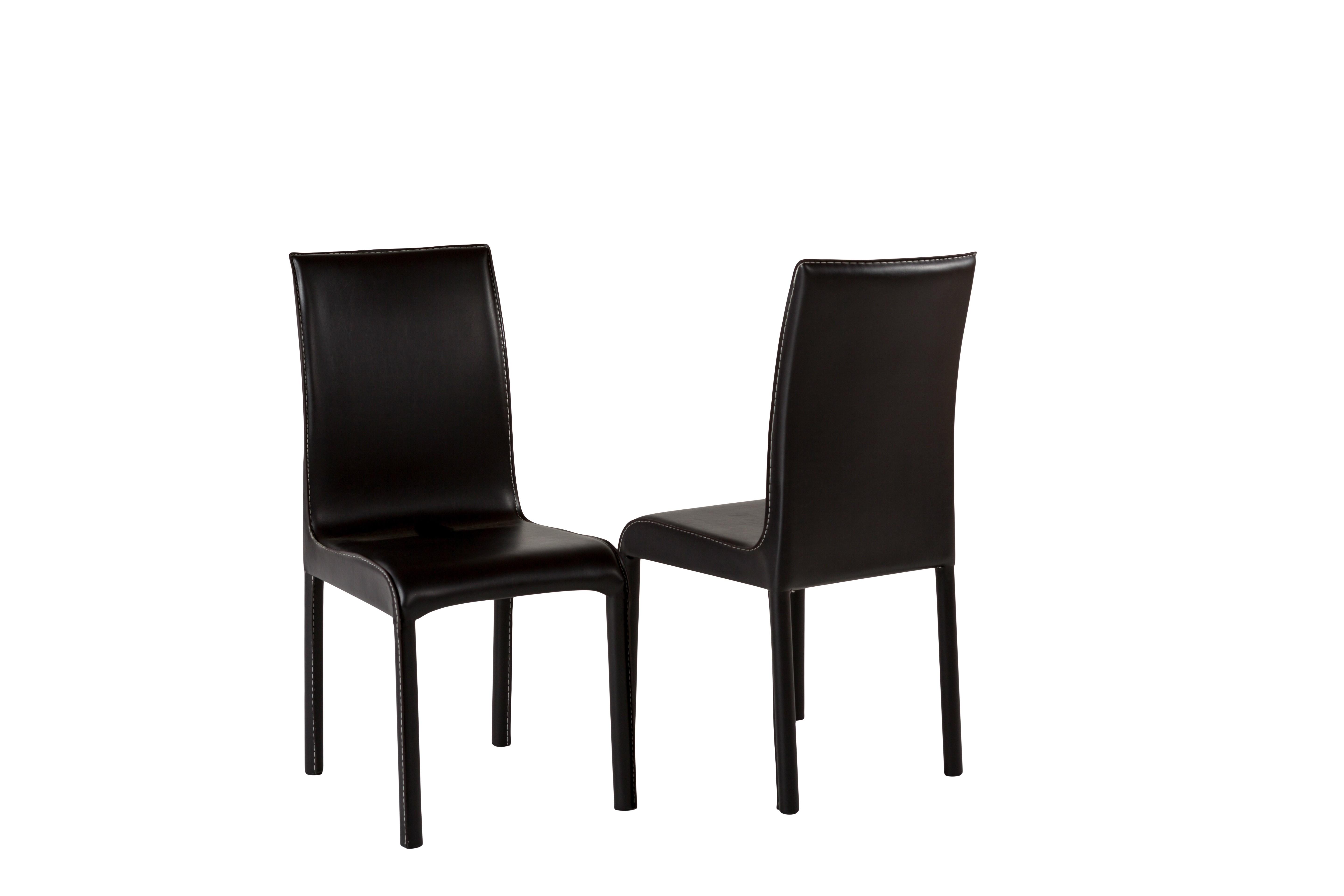 Contemporary Dining Side Chair Swansea SKUDC201028-DC8088-BLACK-set-6 in Black Eco-Leather
