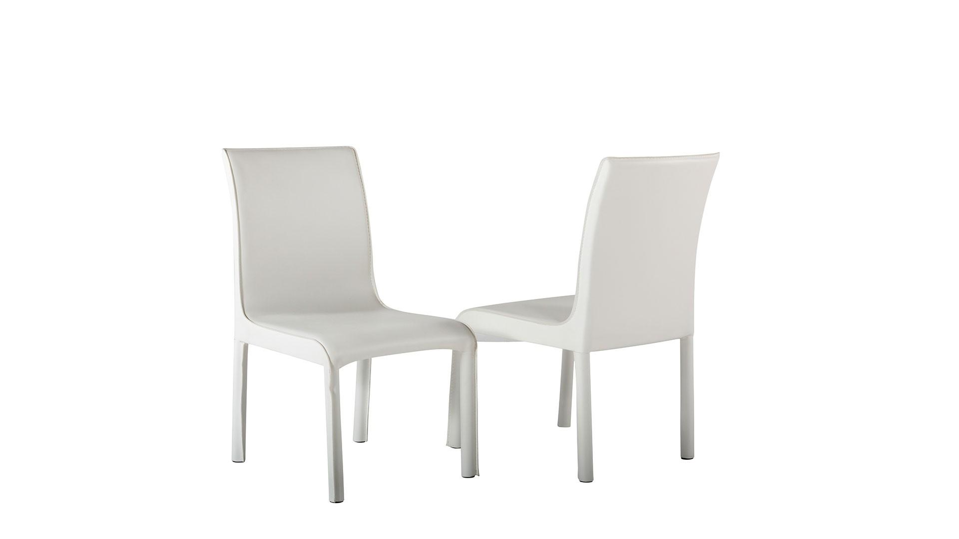 

    
At Home USA Swansea White Dining Chair Set 6Pcs Contemporary
