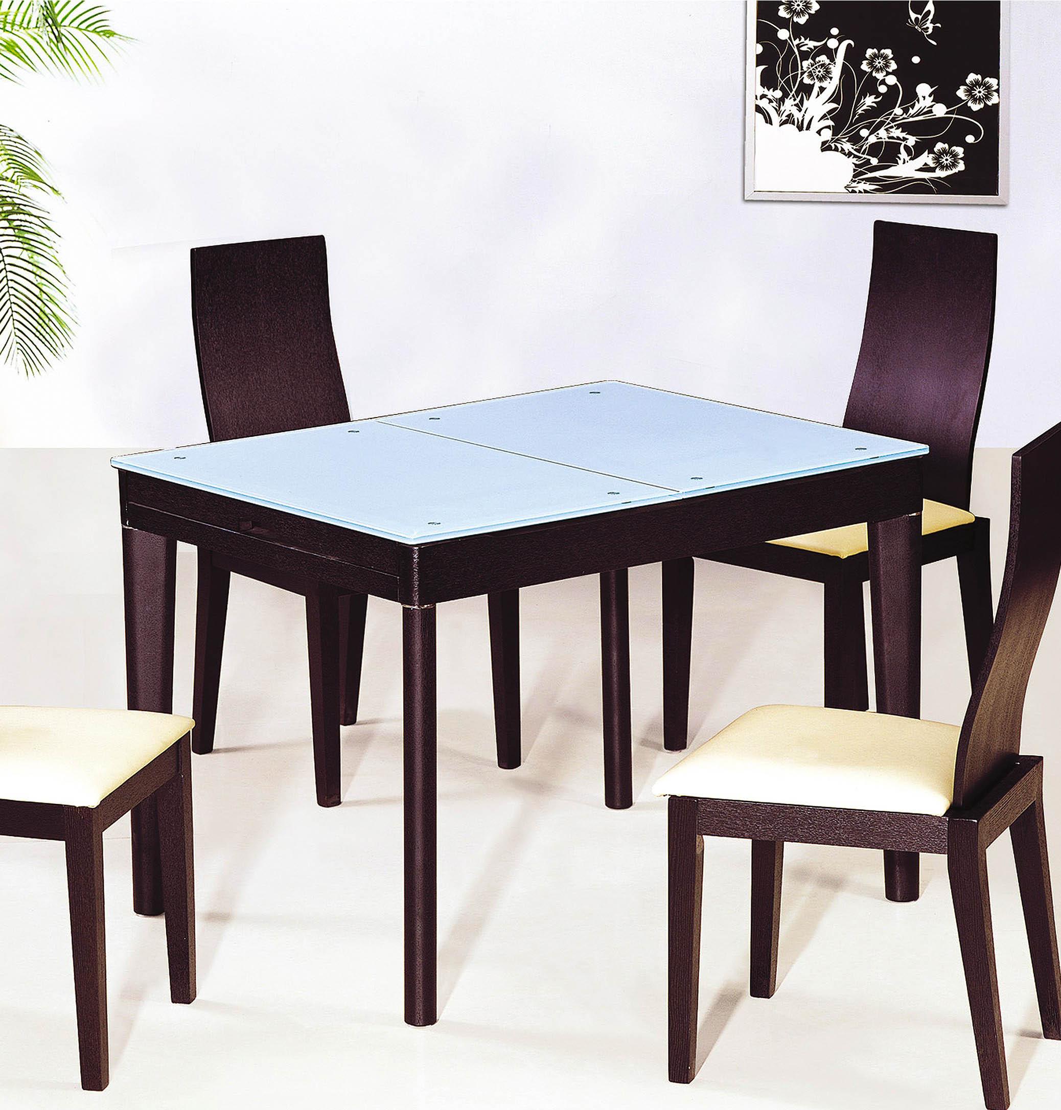 

    
At Home USA Gianni Wenge/White Glass Ultra Modern Dining Table w/Extension
