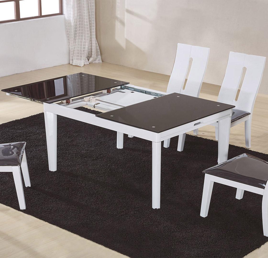 

        
00817696020669At Home USA Gianni White/Wenge Glass Ultra Modern Dining Table w/Extension
