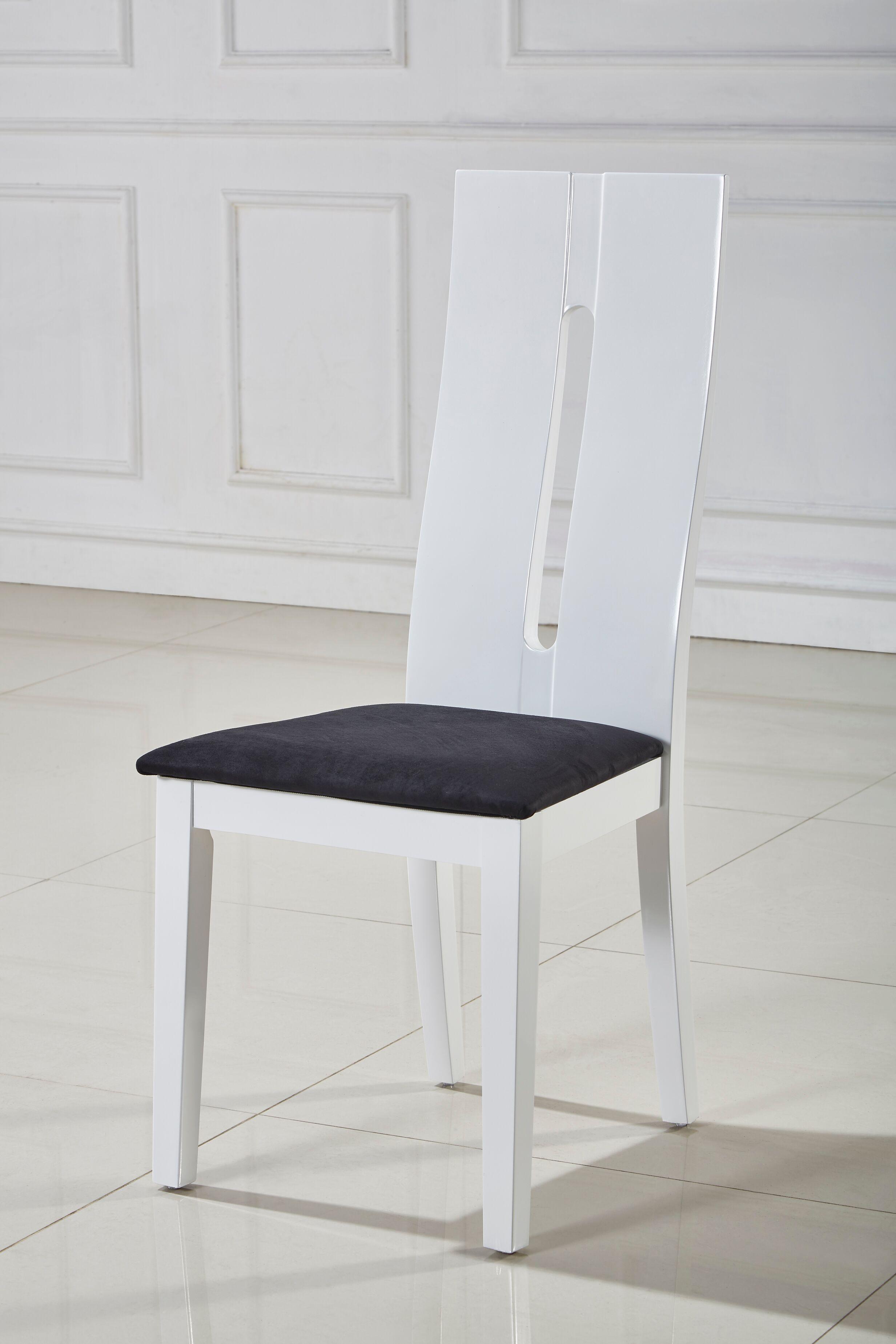 Contemporary Dining Side Chair Laura DC201026-Set-2 in White Leather