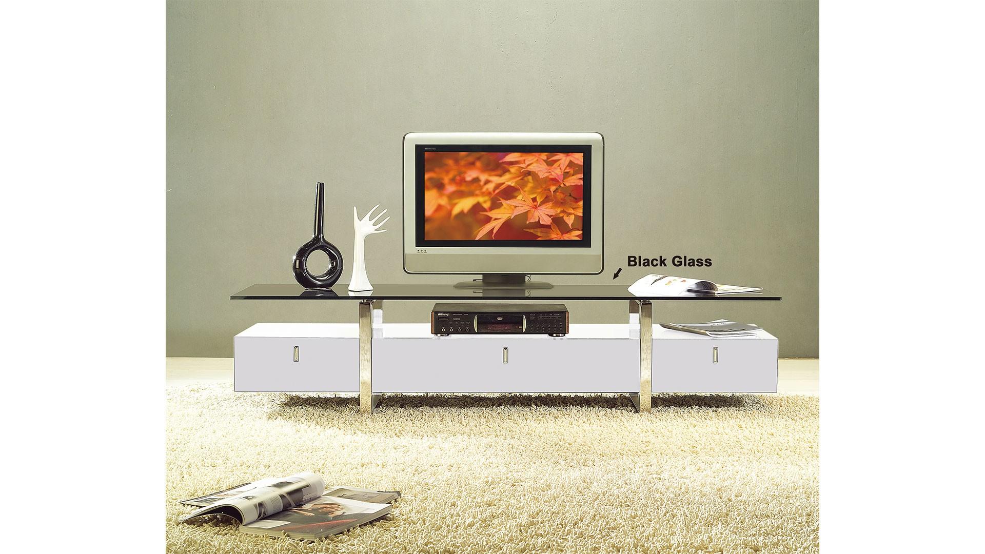 

    
At Home USA Lumina TV Stand in White Glass Top Contemporary Style

