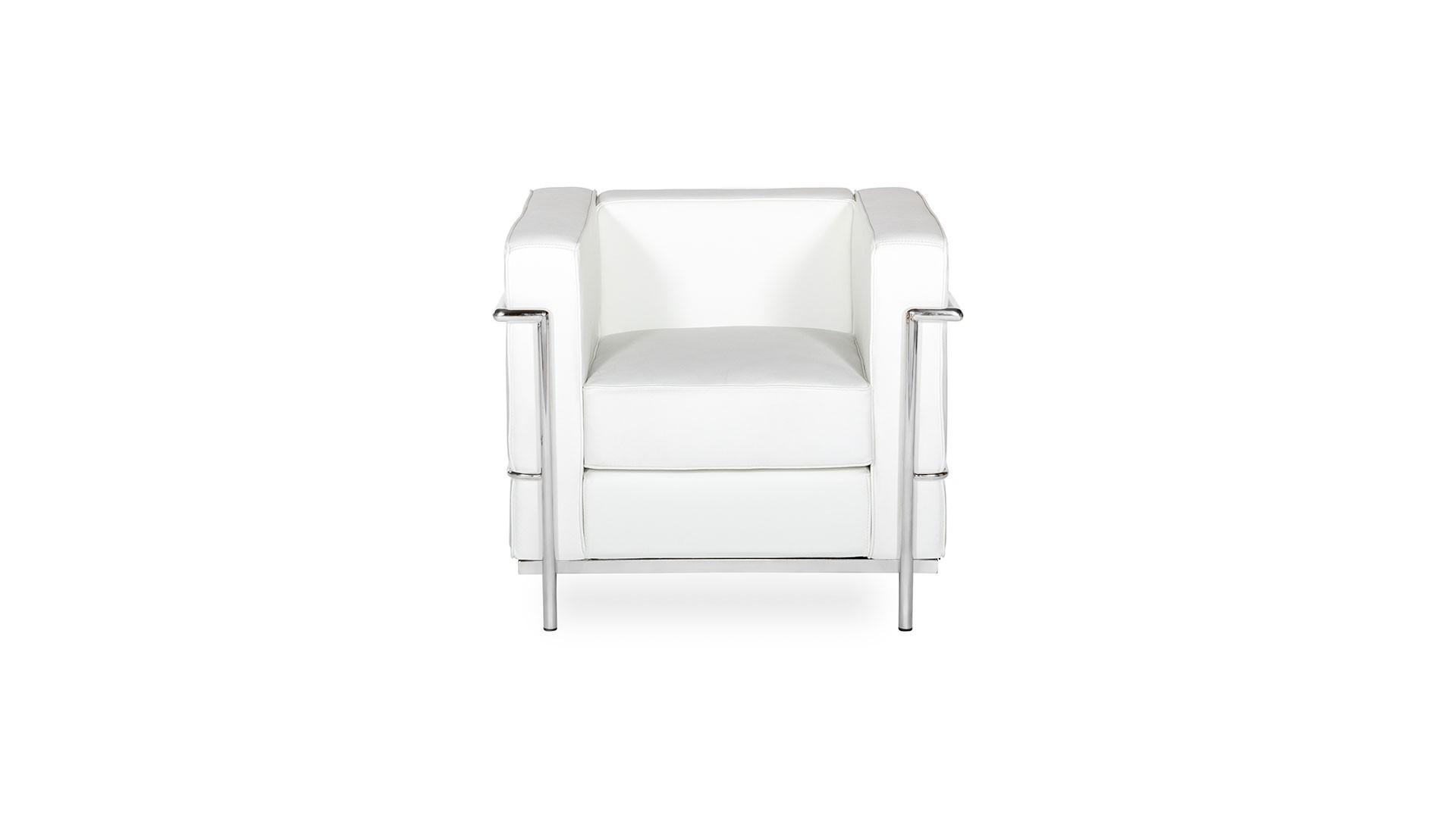 Contemporary Oversized Chair Nube AHU-077-WHT-07 in White Leather