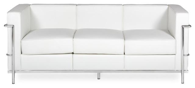 Contemporary Sofas Nube AHU-077-WHT-15-F02-WHITE-SOFA in White Leather