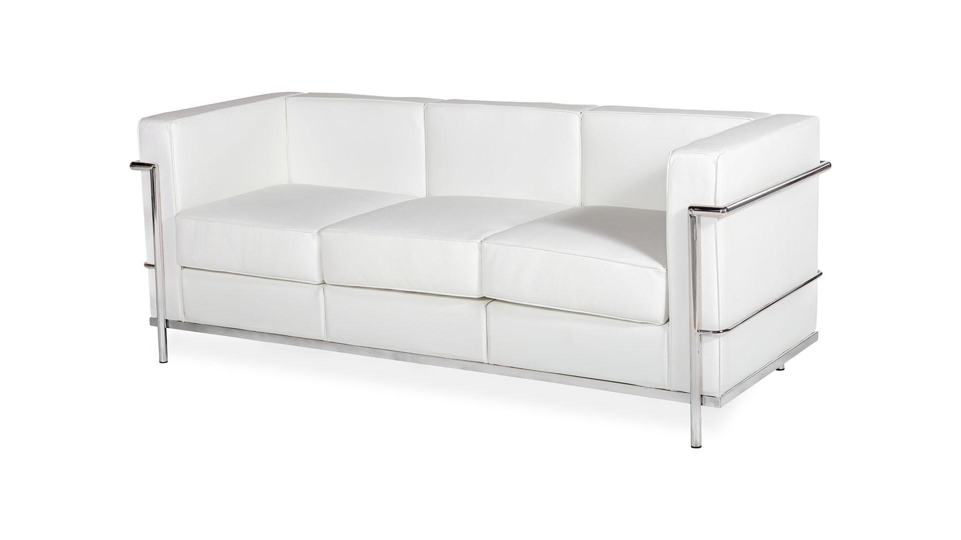 

    
At Home USA Nube White Leather Living Room Sofa Contemporary Modern

