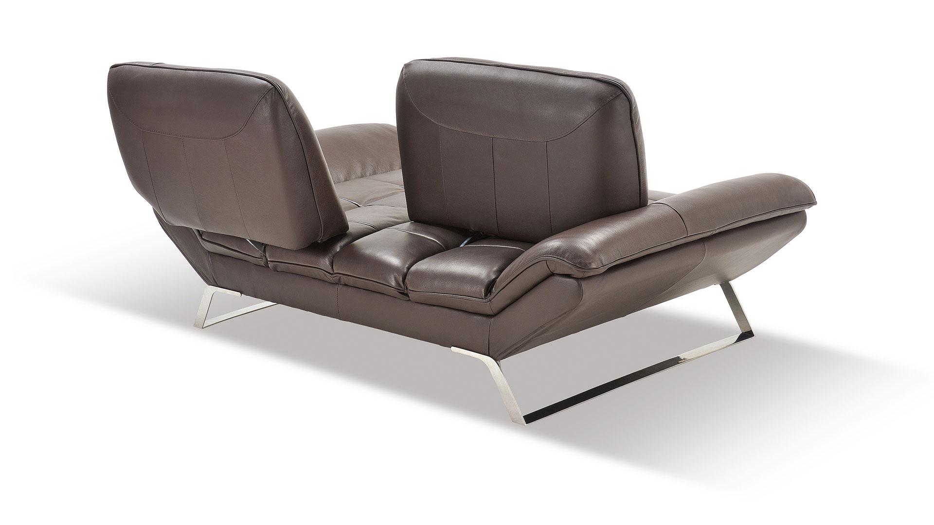 Contemporary Loveseat Roxi SKULATE702 in Chocolate Leather