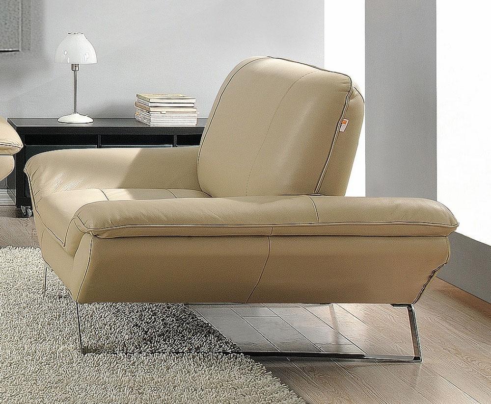 Contemporary Oversized Chair Roxi Sand Chair SKUIGE801 in Sand Leather