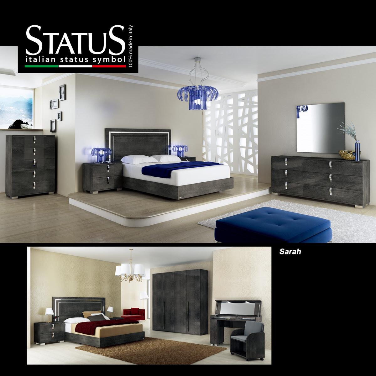 

                    
Buy At Home USA Sarah High Gloss Grey King Bedroom Set 5Pcs Modern Made in Italy
