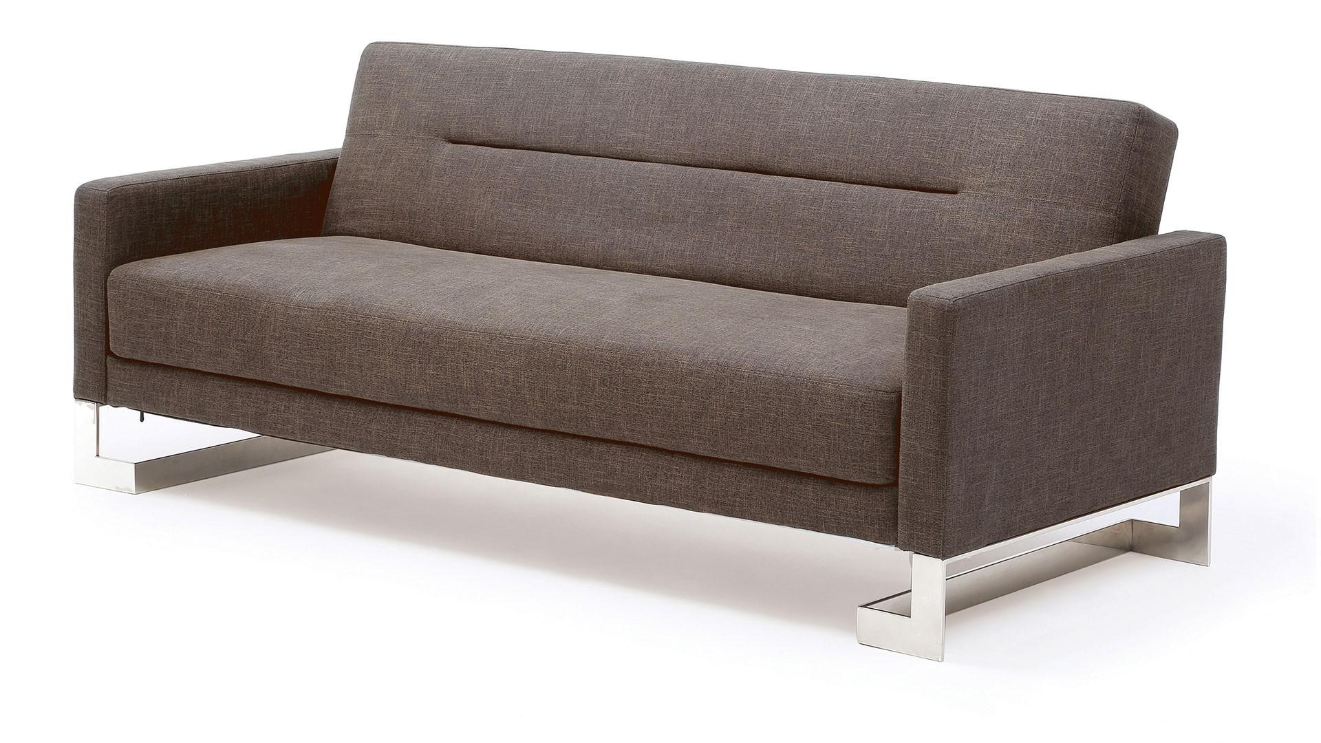 

    
At Home USA Savina Sofa Sleeper in Brown Pleated Backrest Modern Style
