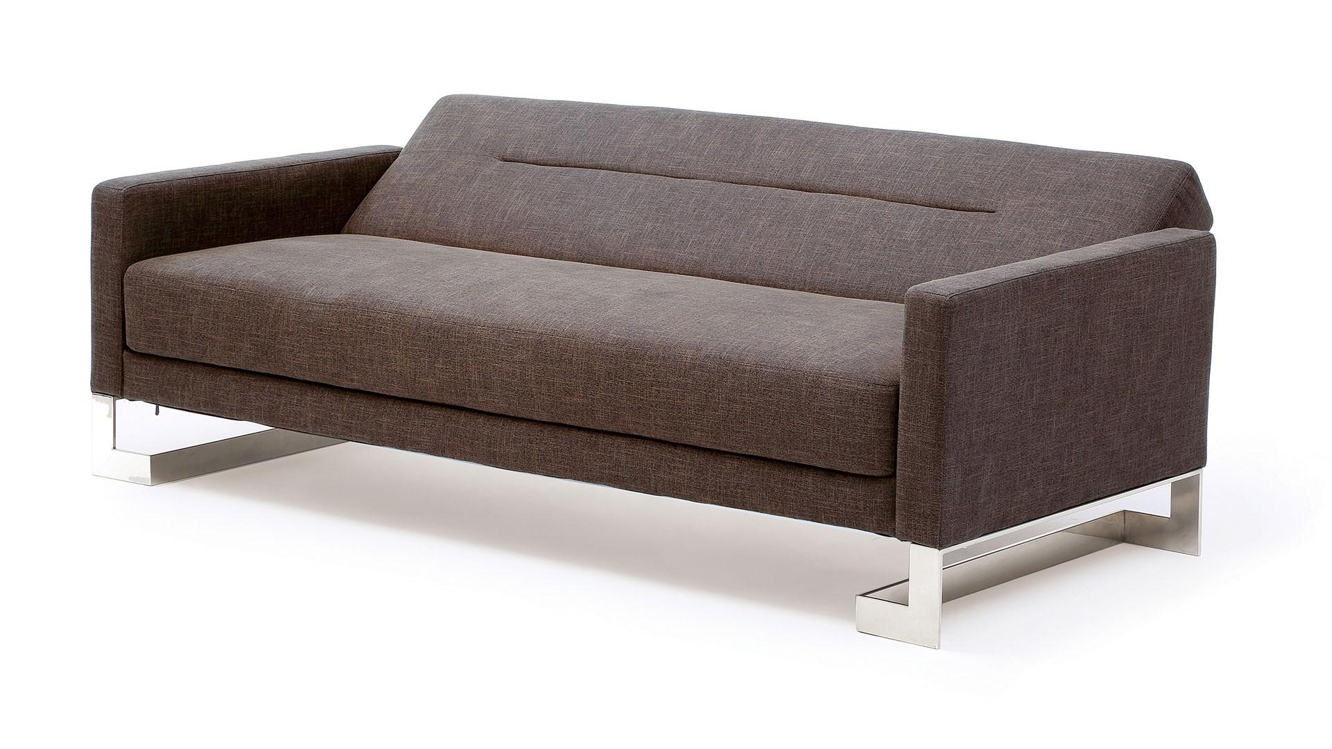 

    
At Home USA Savina Sofa Sleeper in Brown Pleated Backrest Modern Style
