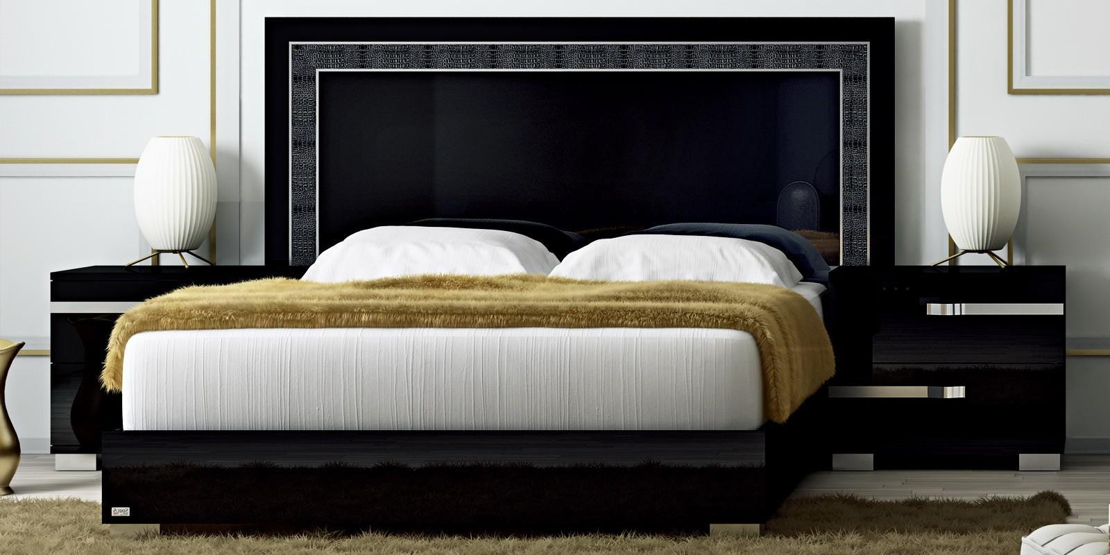 

    
VOLARE-Black-EK-Set-6 At Home USA Volare Glossy Black King Bedroom Set 6Pcs Modern Made in Italy
