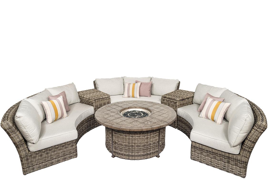 

    
Athena Wicker Fully Welded Curved Circular Sofa Set 6Pcs w/ Firepit Table by CaliPatio SPECIAL ORDER
